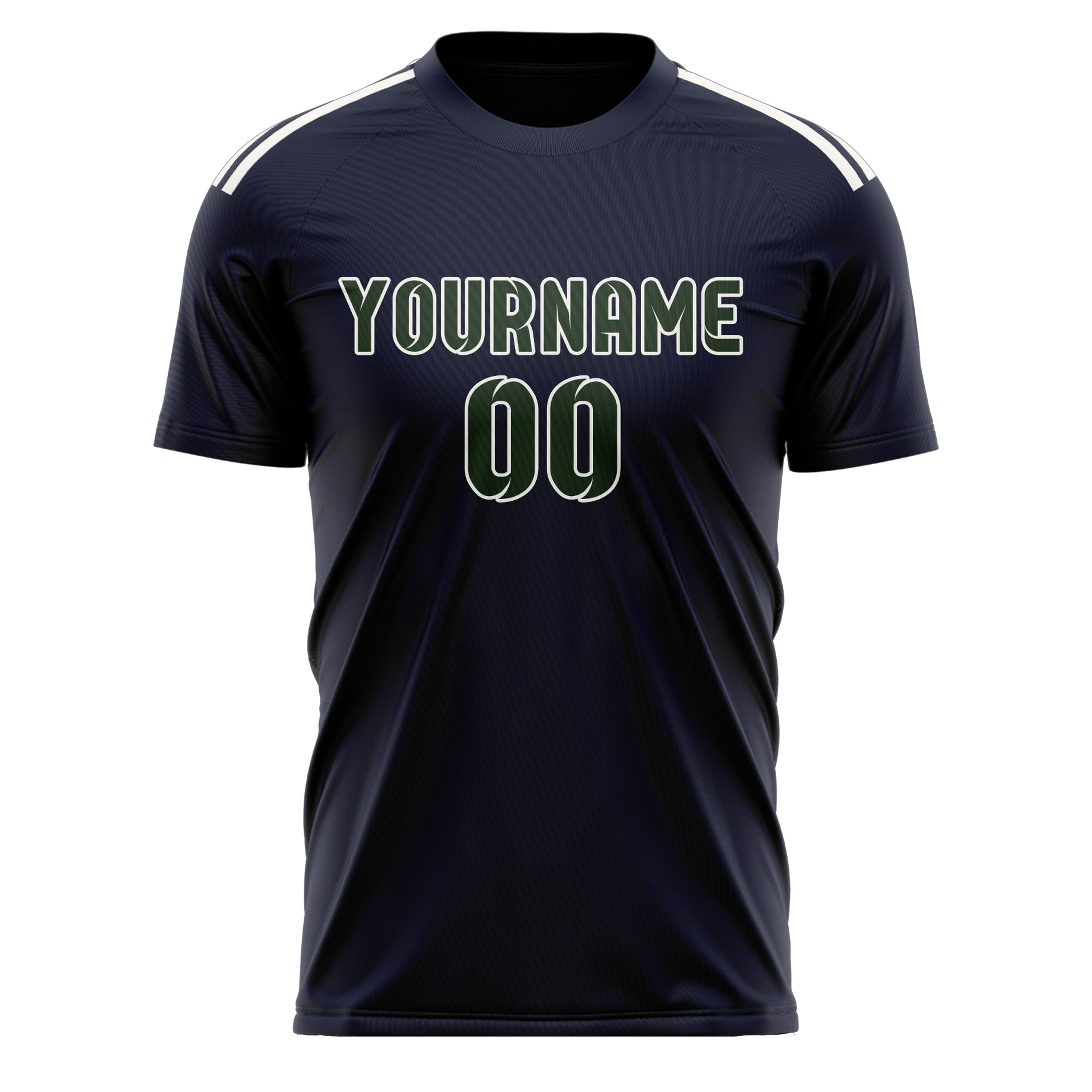 Custom Navy Dark Green Soccer Jersey