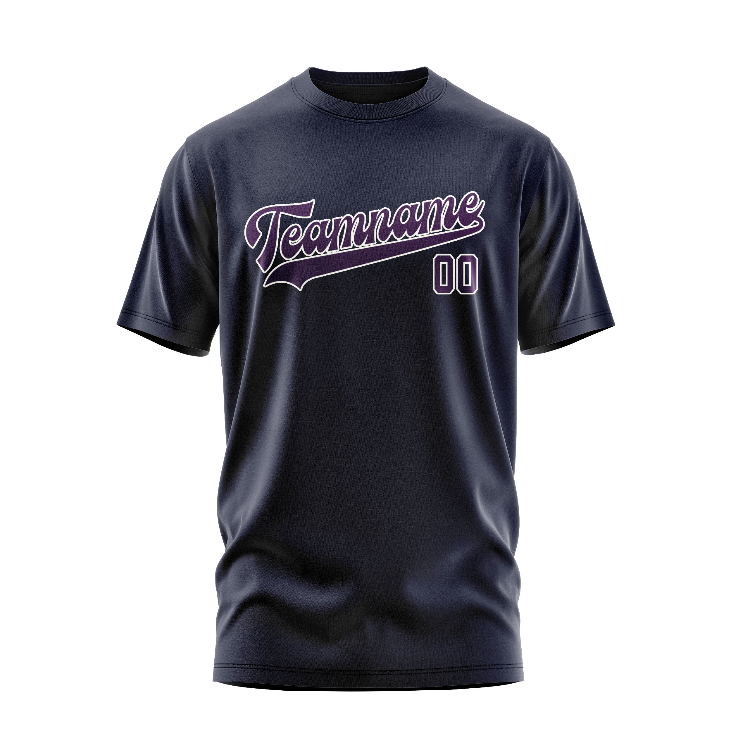 Custom Navy Purple T-Shirt