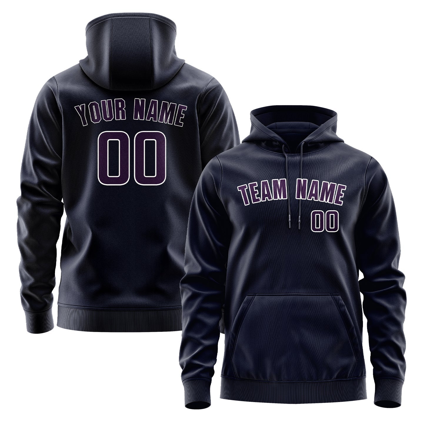 Custom Navy Purple Hoodie