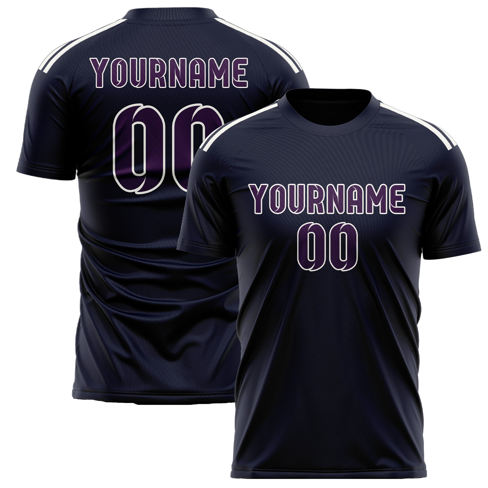 Custom Navy Purple Soccer Jersey