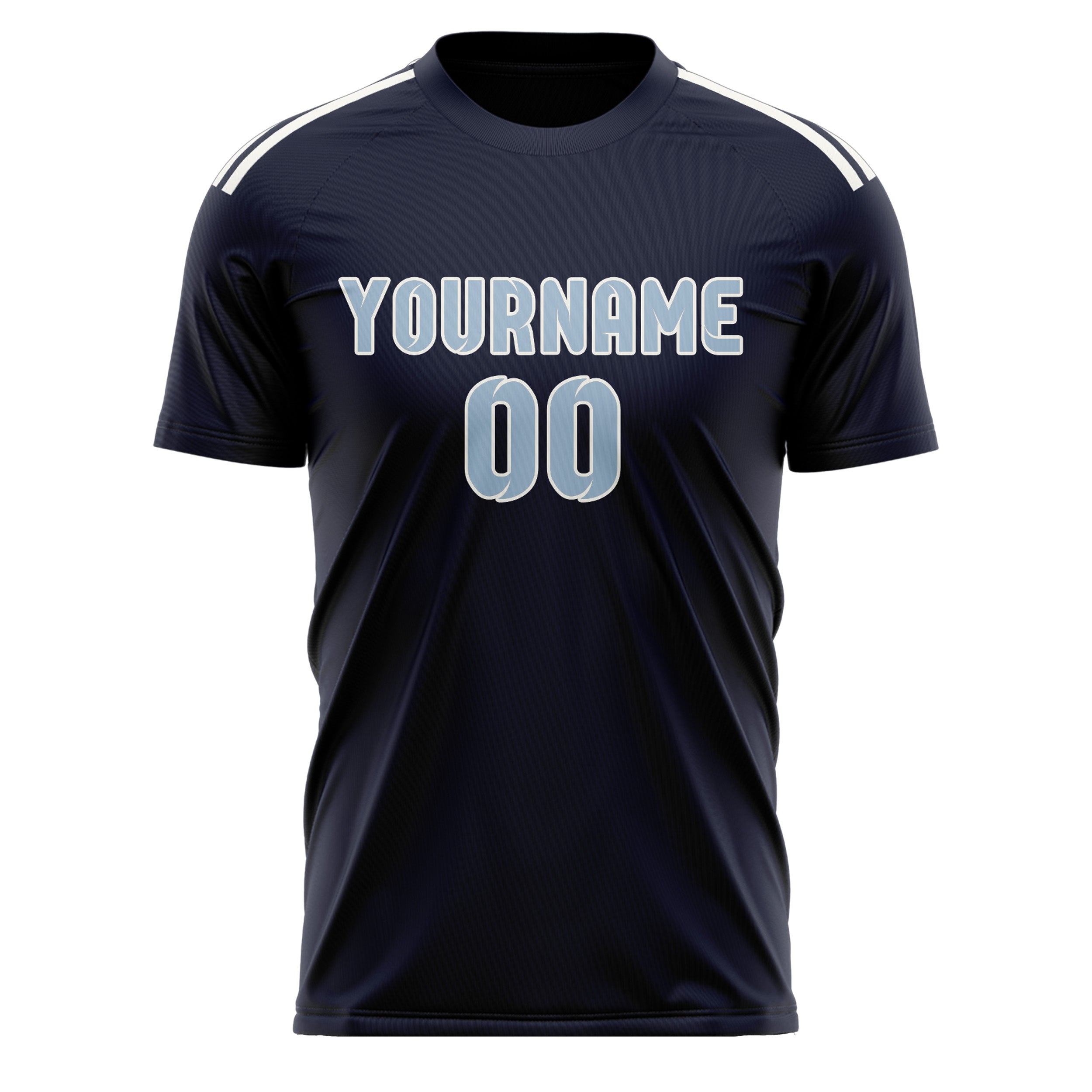 Custom Navy Light Blue Soccer Jersey