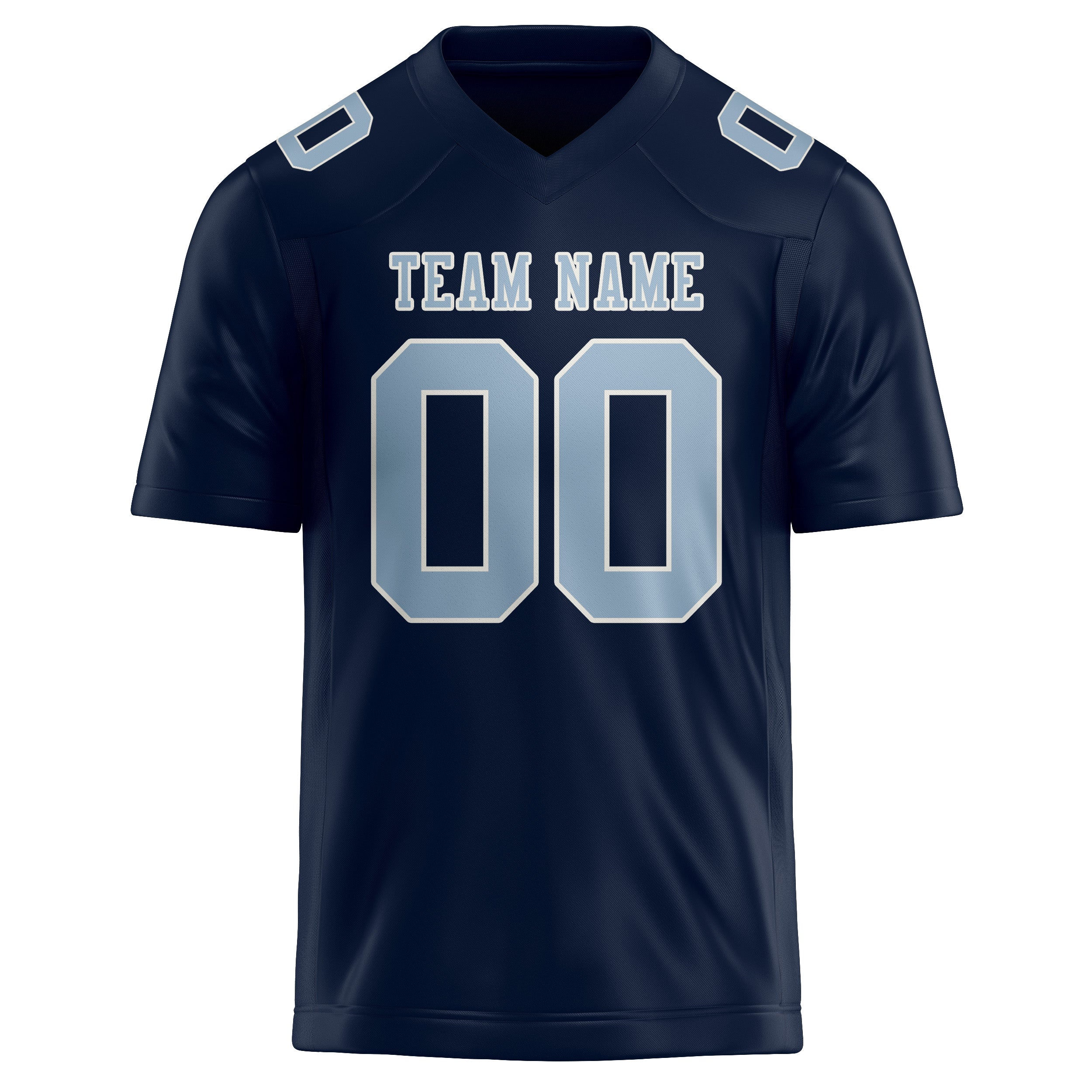 Custom Navy Light Blue Football Jersey