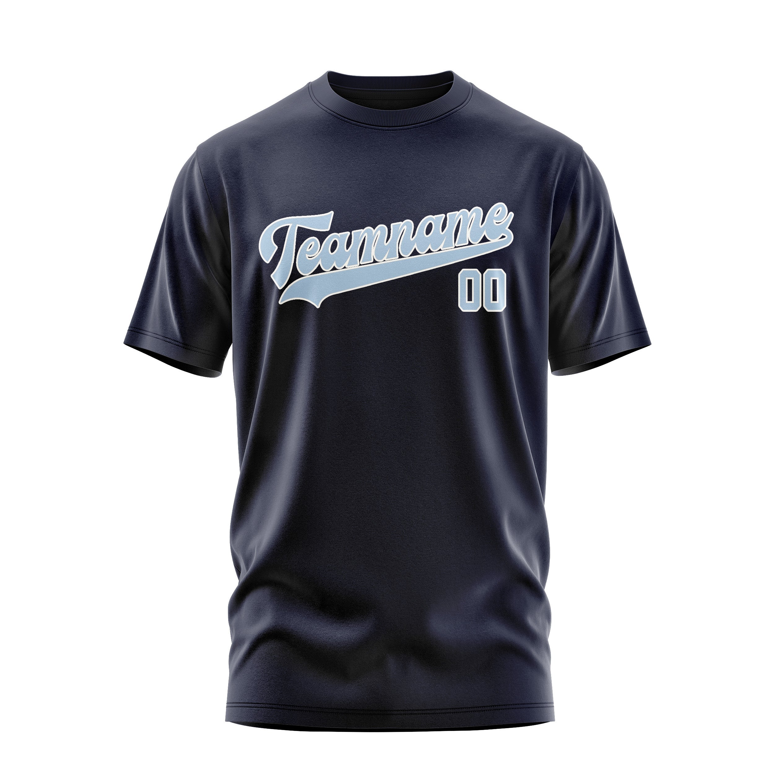 Custom Navy Light Blue T-Shirt