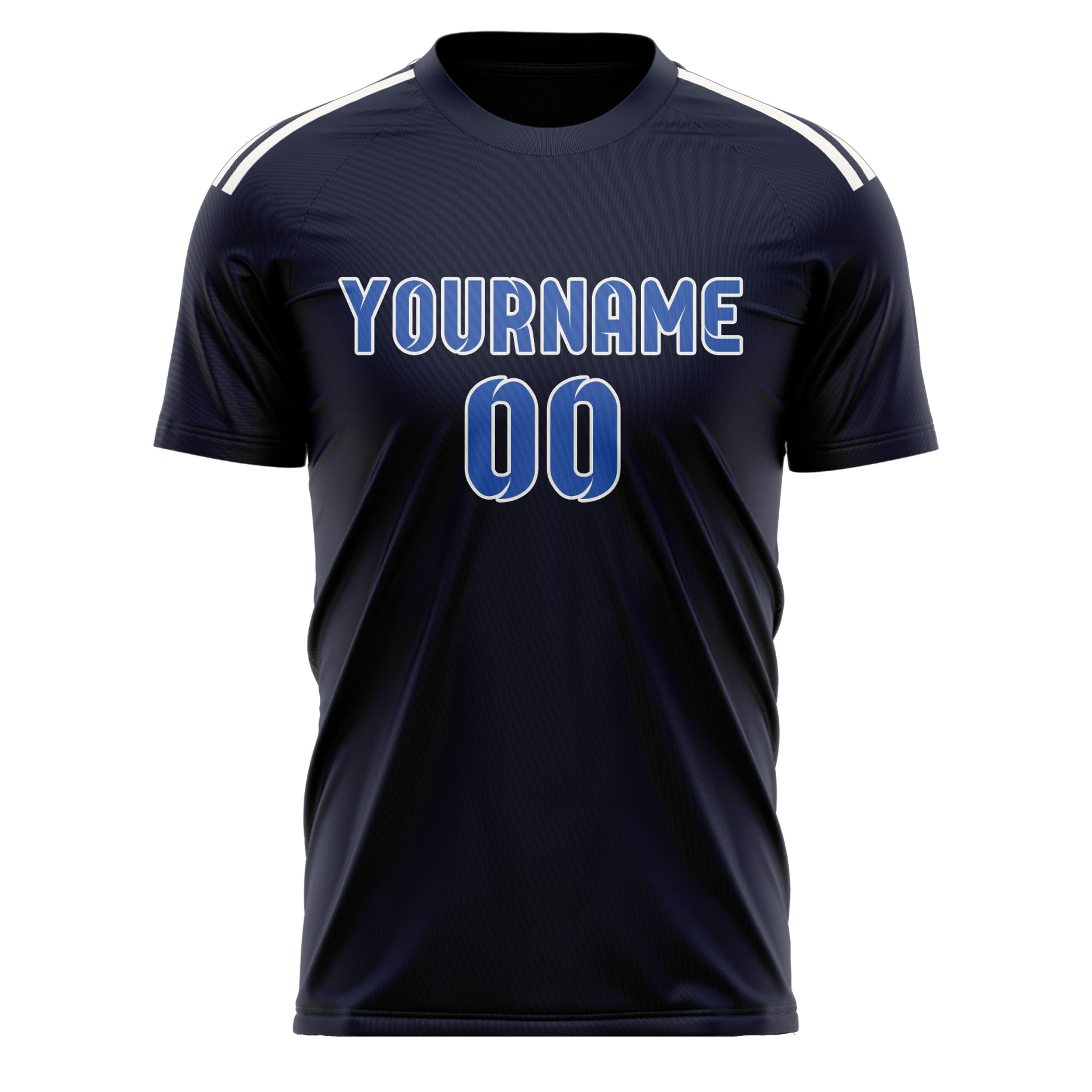 Custom Navy Sky Blue Soccer Jersey