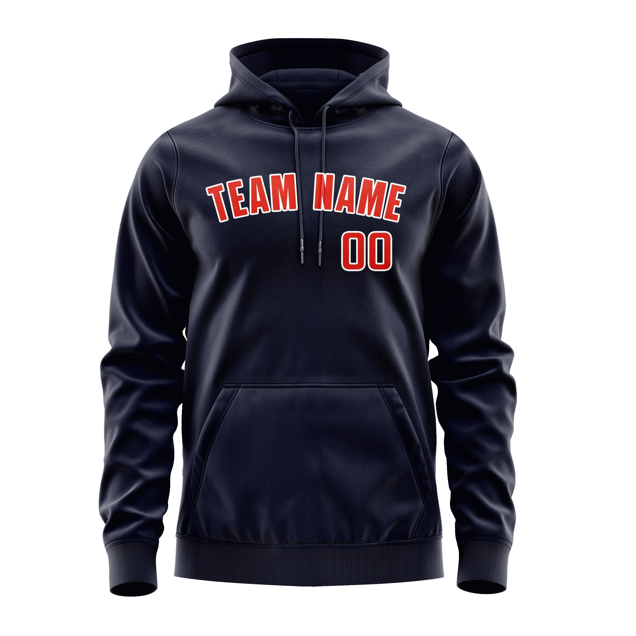 Custom Navy Orange Red Hoodie
