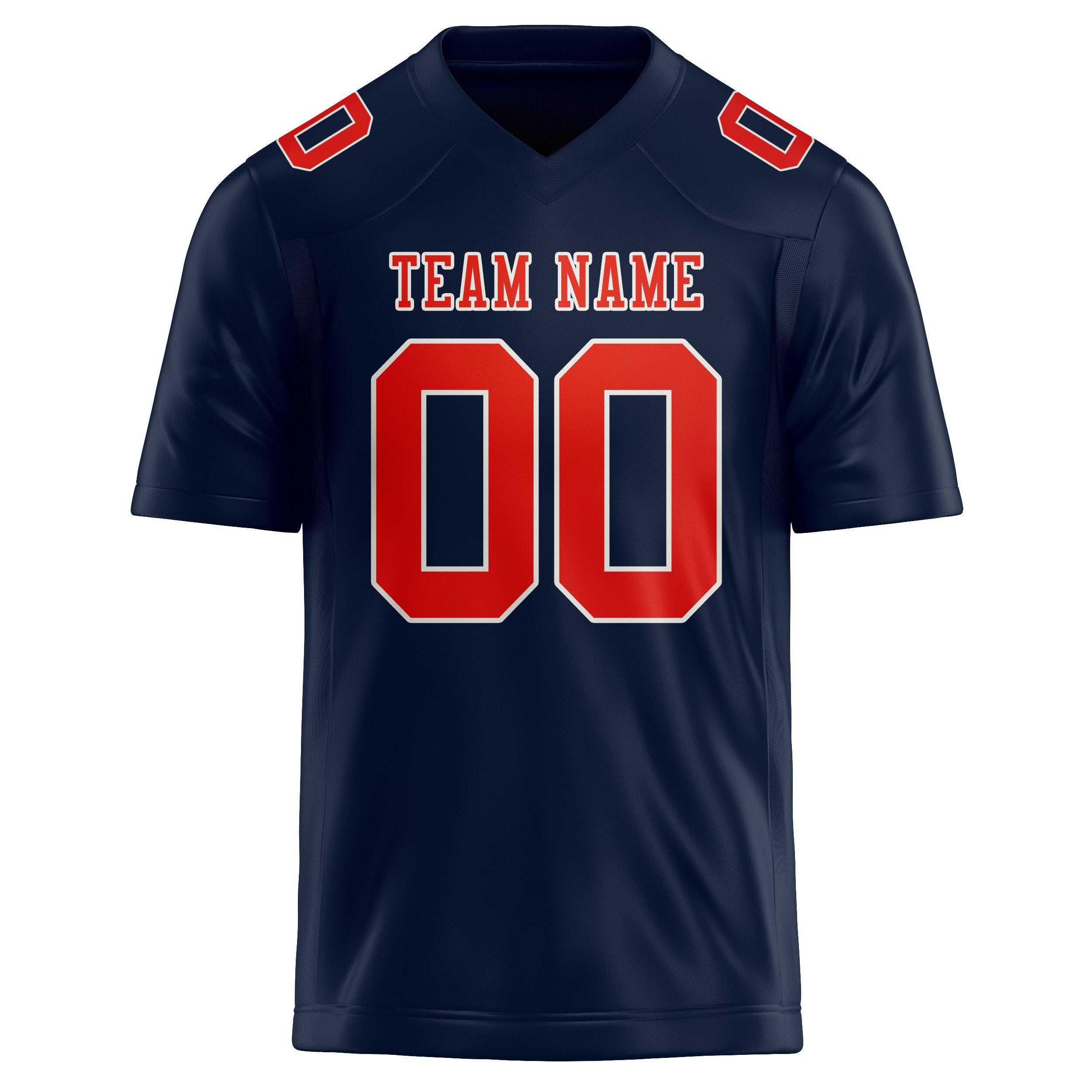 Custom Navy Orange Red Football Jersey