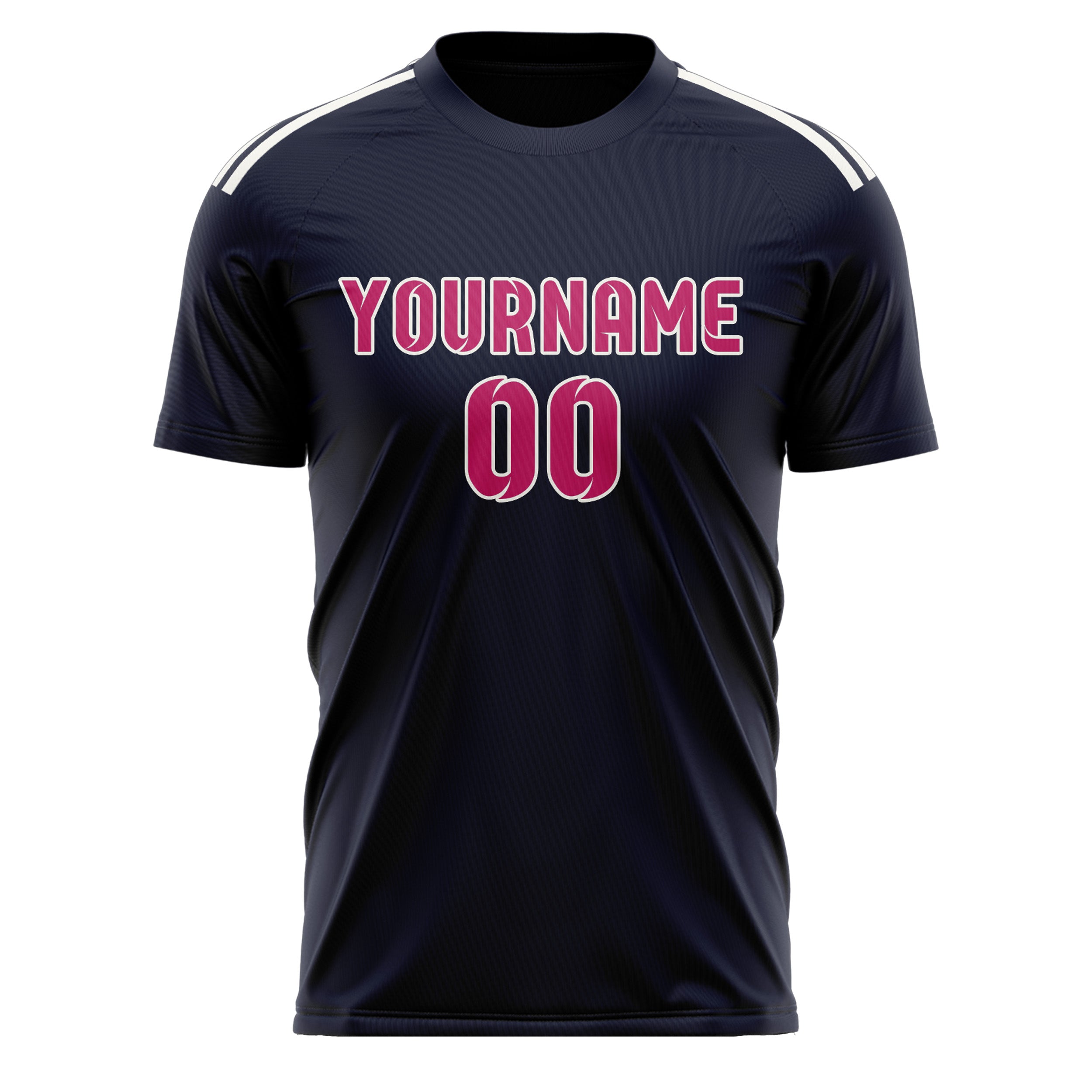 Custom Navy Pink Soccer Jersey