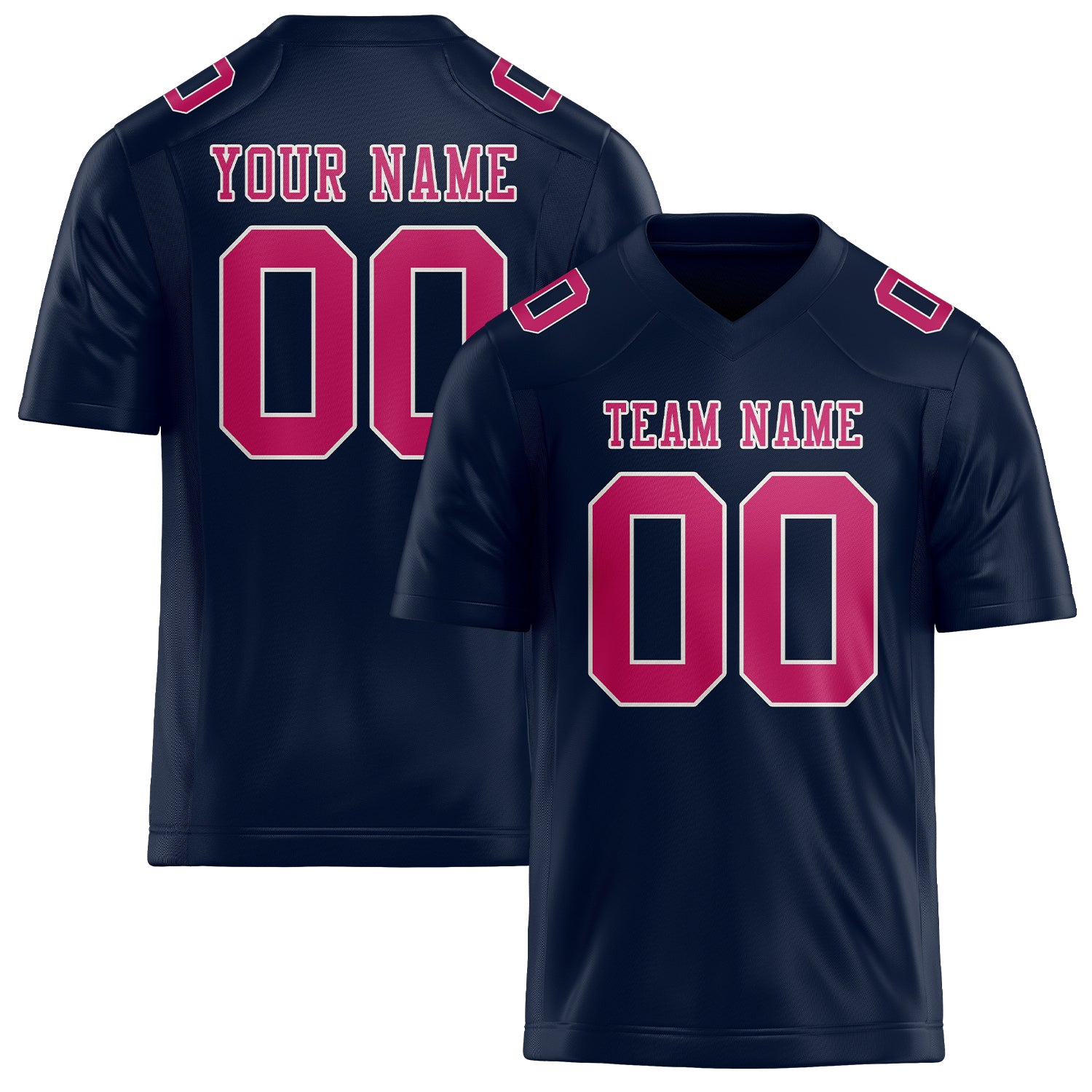 Custom Navy Pink Football Jersey