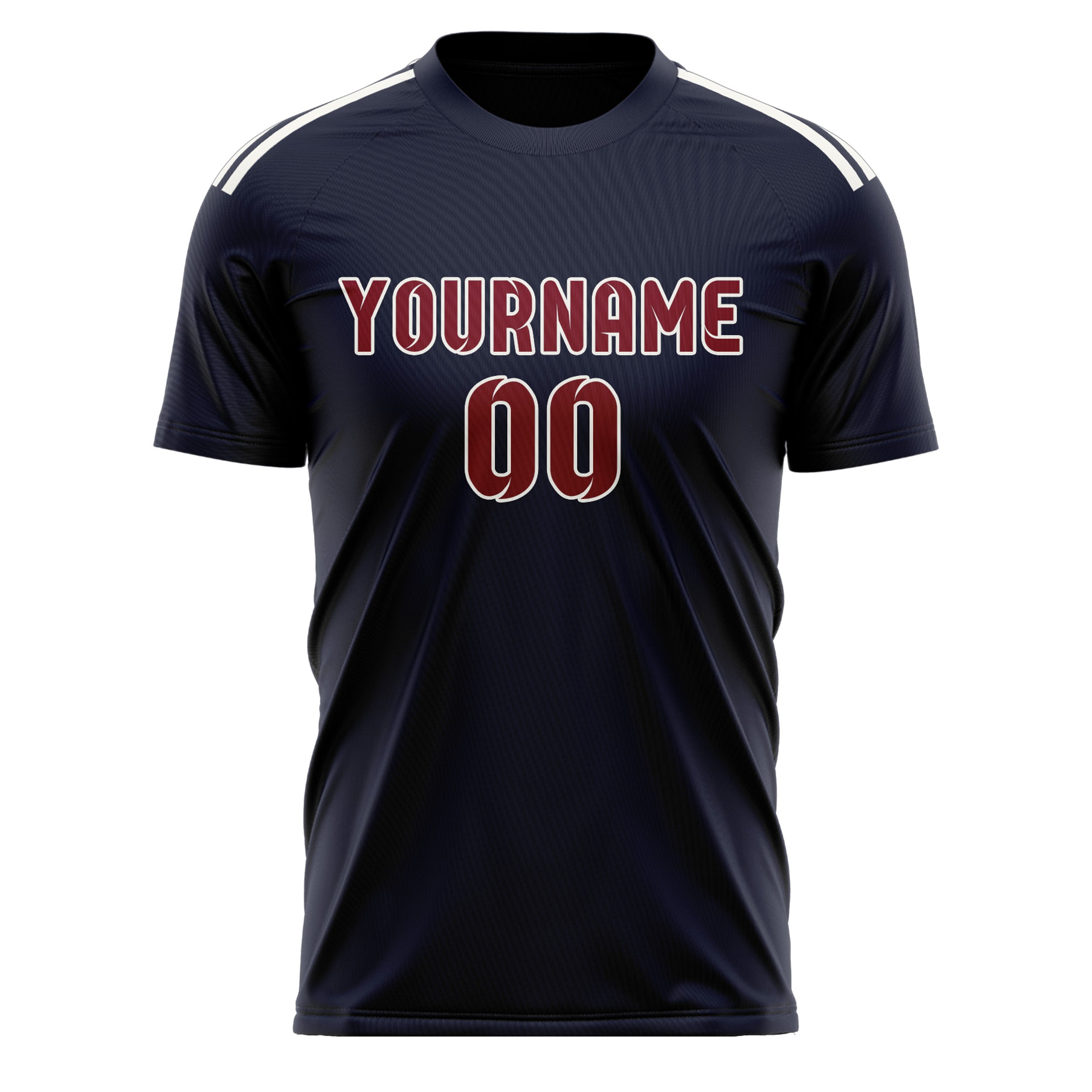 Custom Navy Crimson Red Soccer Jersey