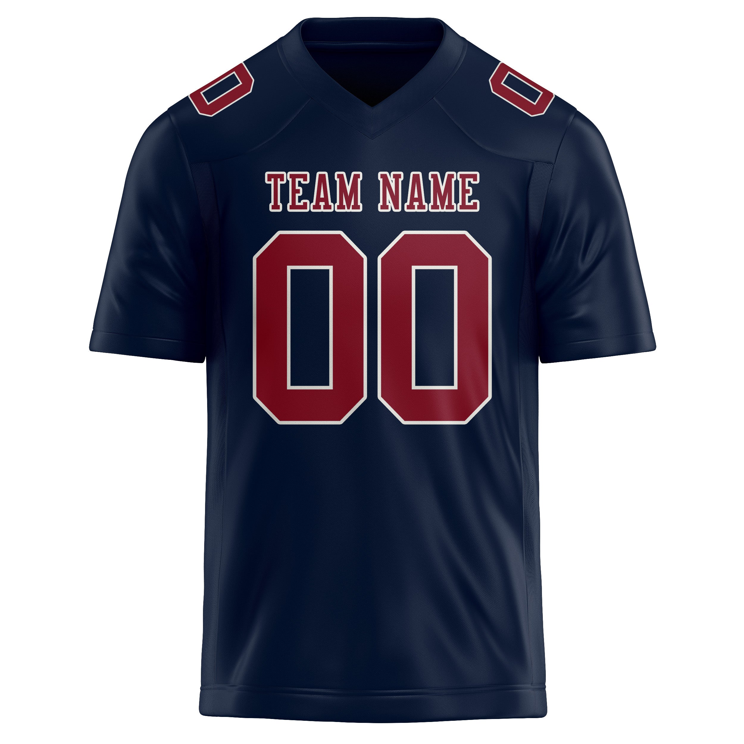 Custom Navy Crimson Red Football Jersey