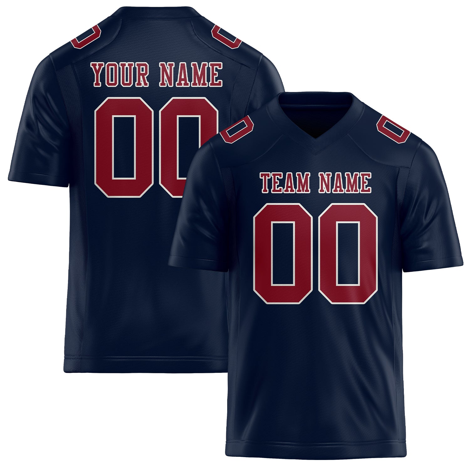 Custom Navy Crimson Red Football Jersey
