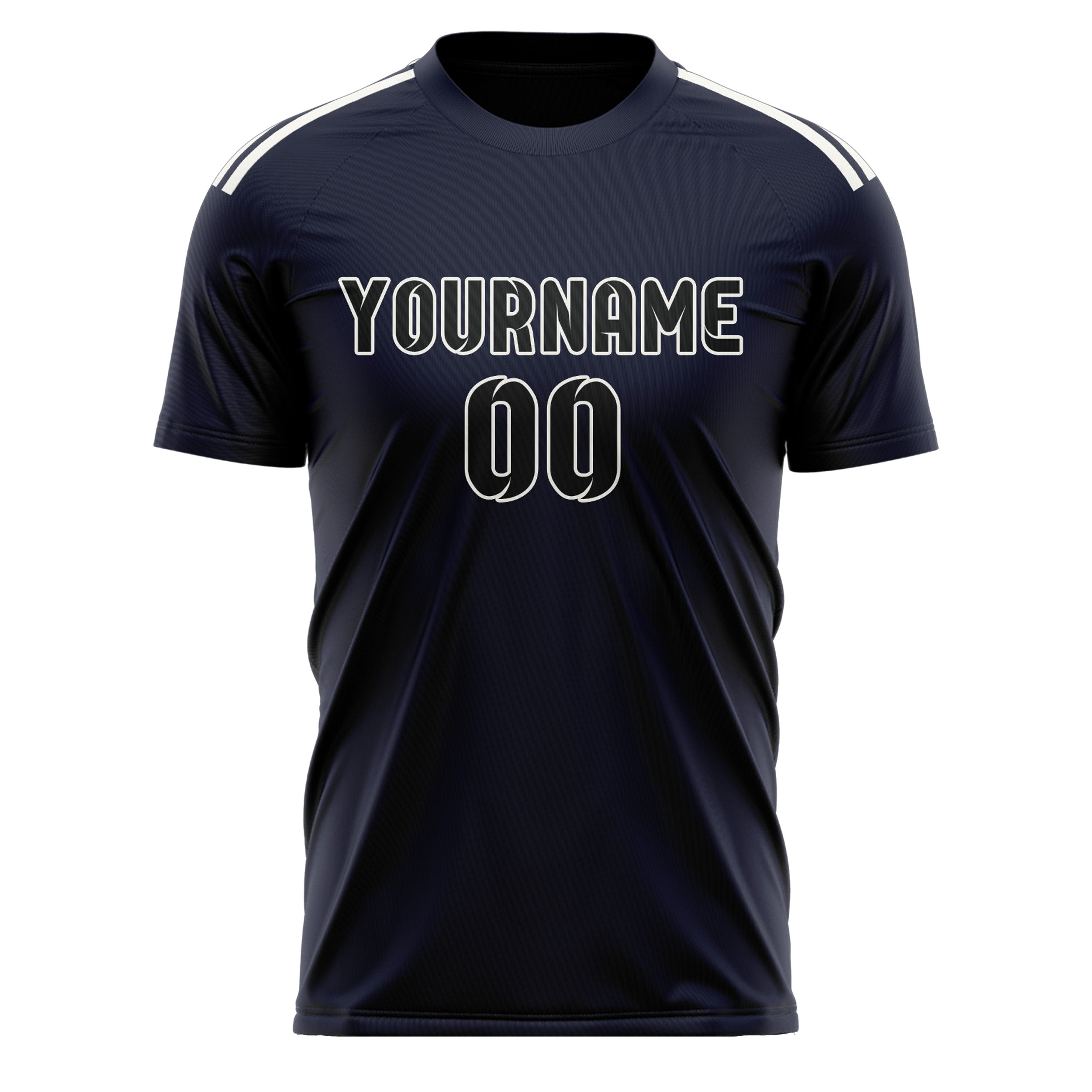 Custom Navy Black Soccer Jersey