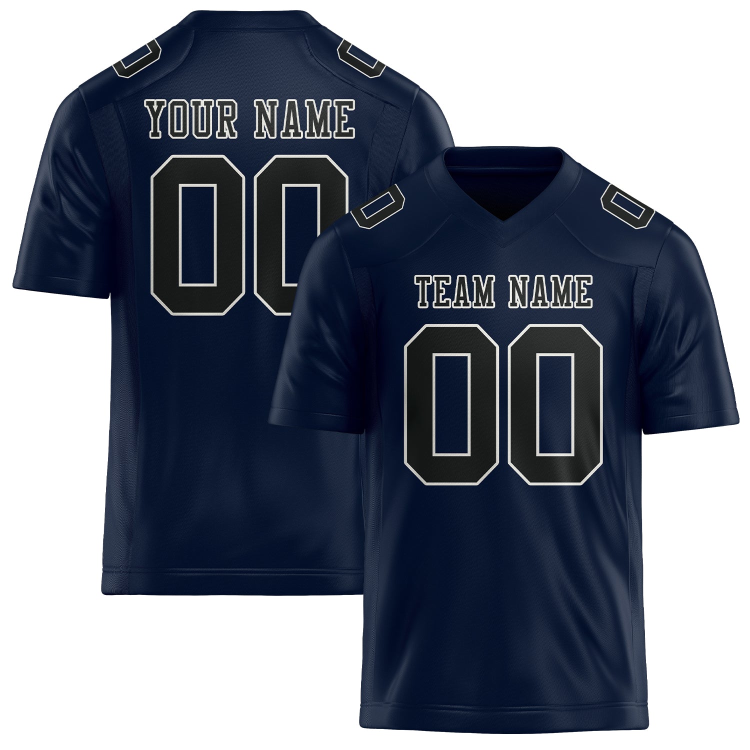 Custom Navy Black Football Jersey