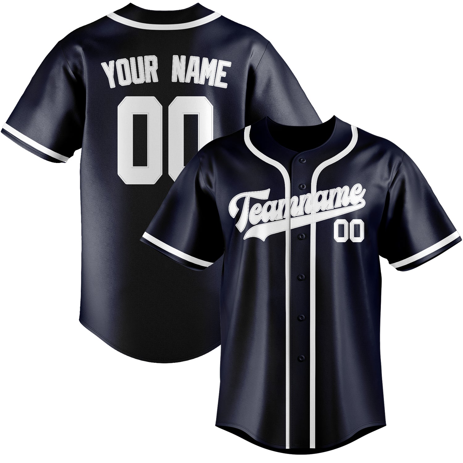 Custom Navy White Baseball Jersey