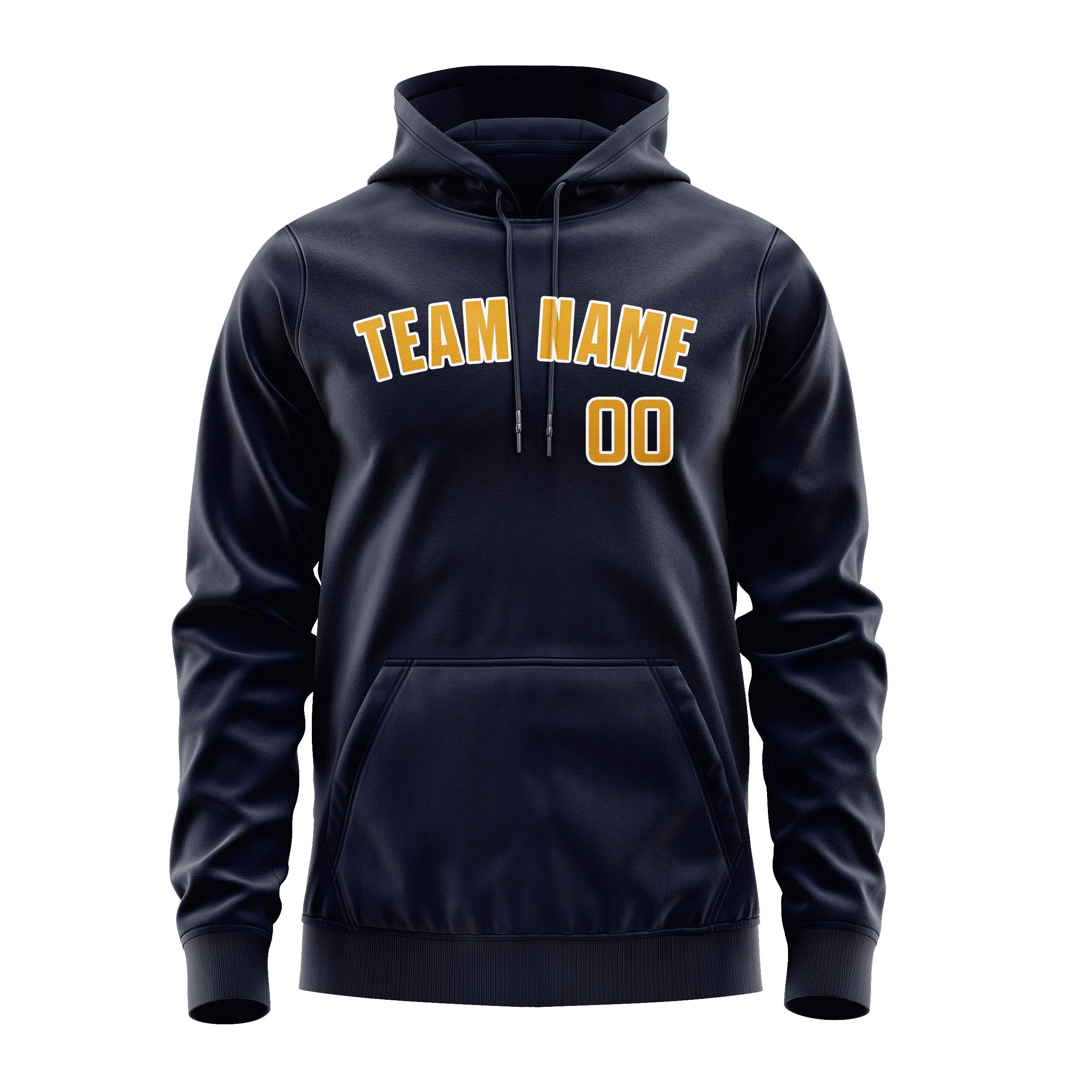 Custom Navy Yellow Hoodie
