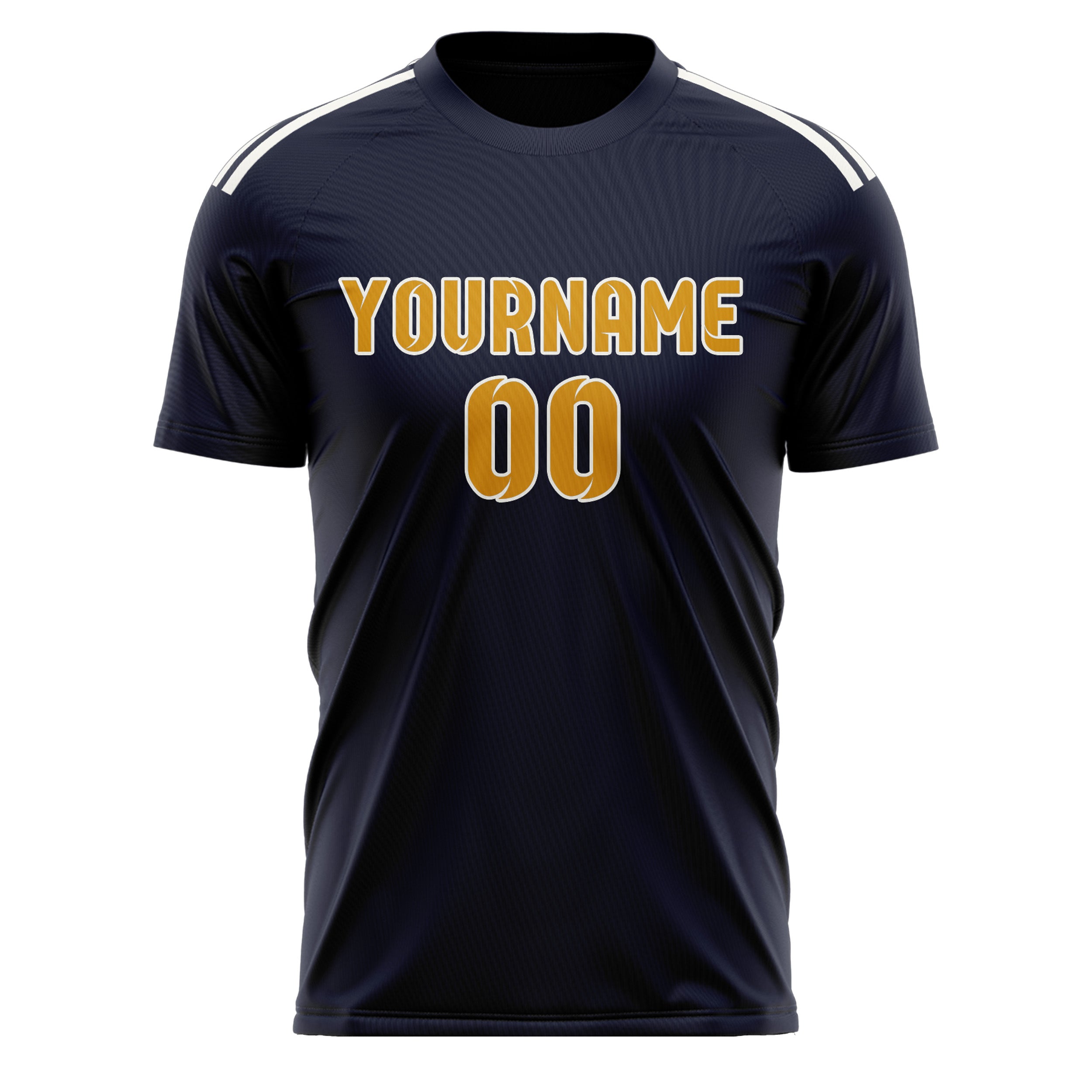 Custom Navy Yellow Soccer Jersey