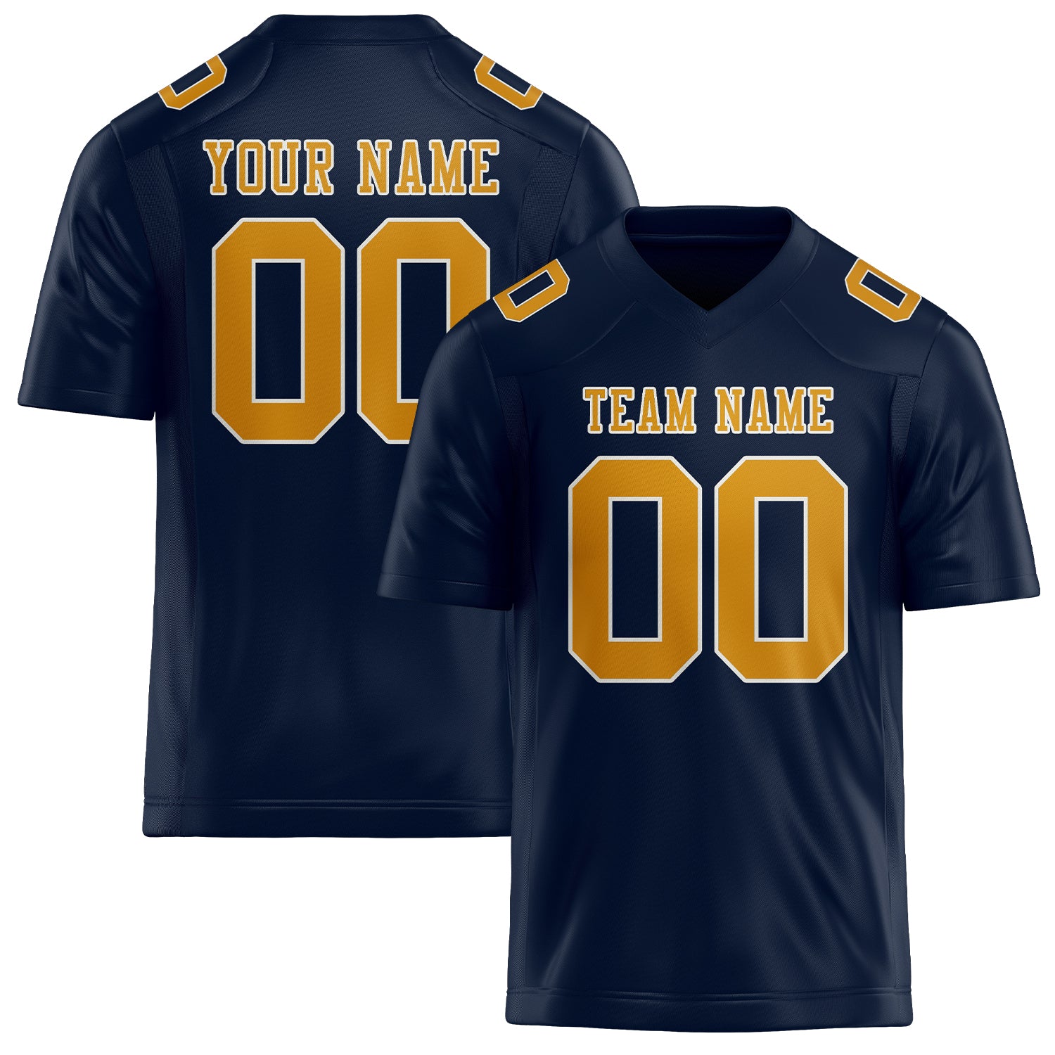 Custom Navy Yellow Football Jersey