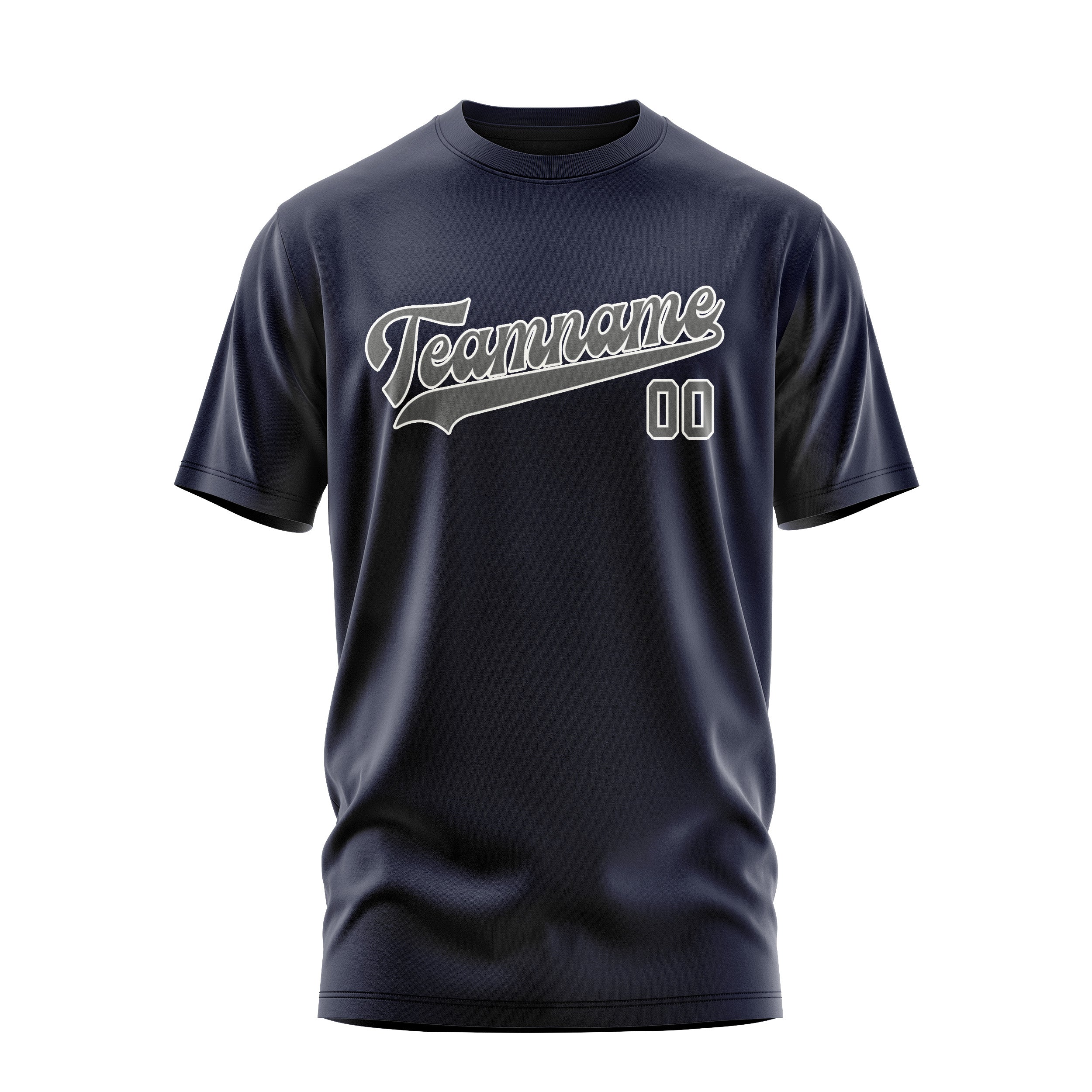 Custom Navy Dark Grey T-Shirt