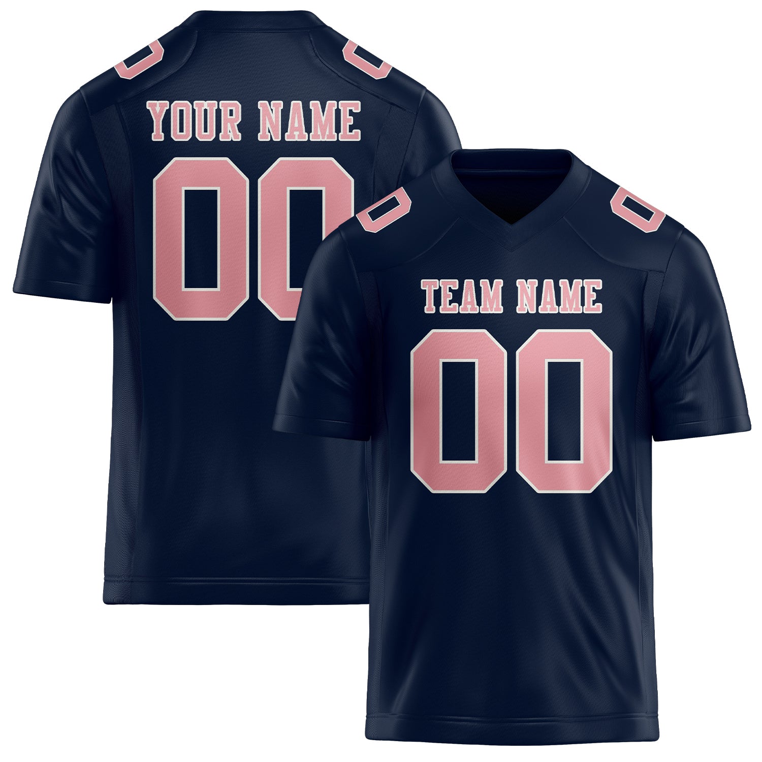 Custom Navy Light Pink Football Jersey