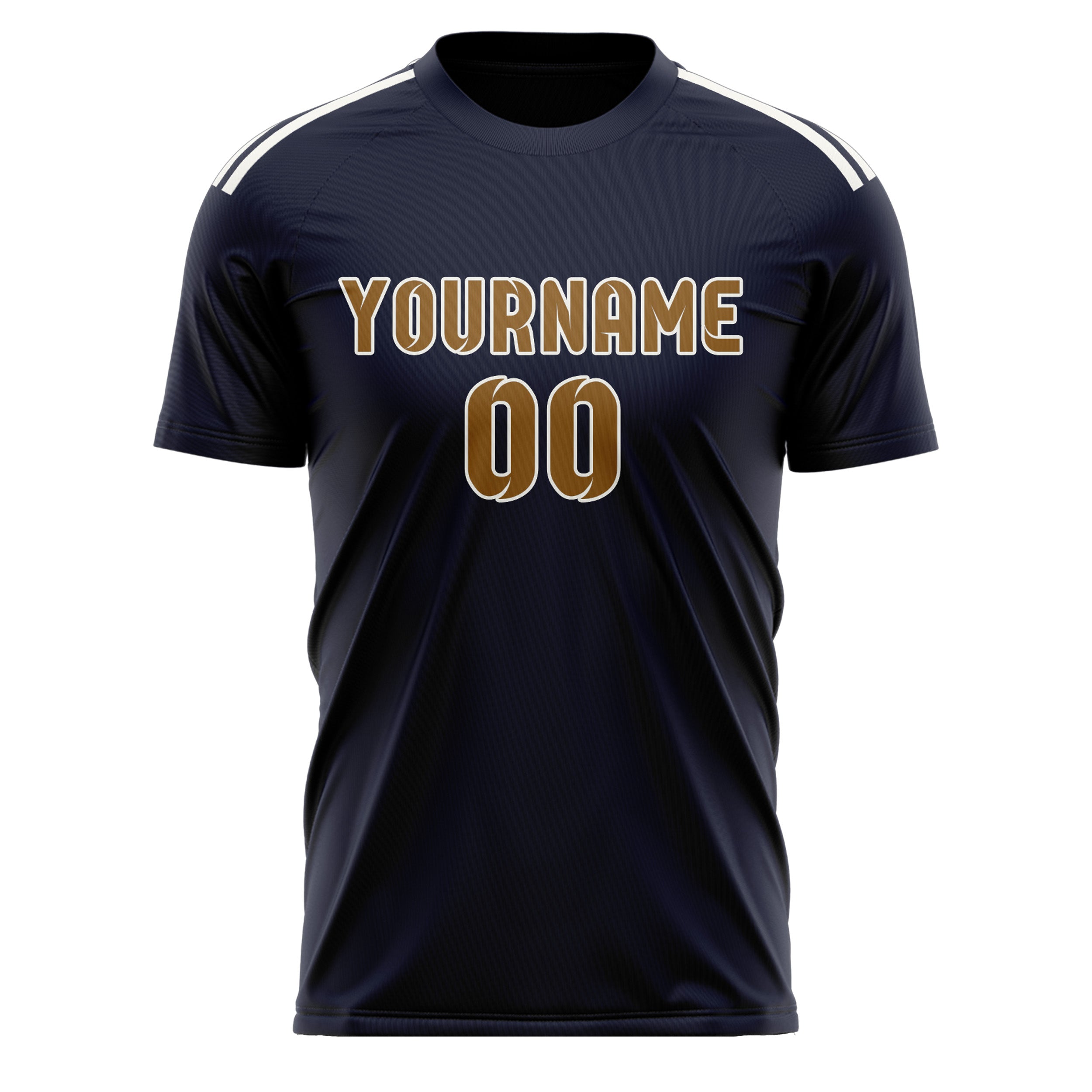 Custom Navy Khaki Soccer Jersey