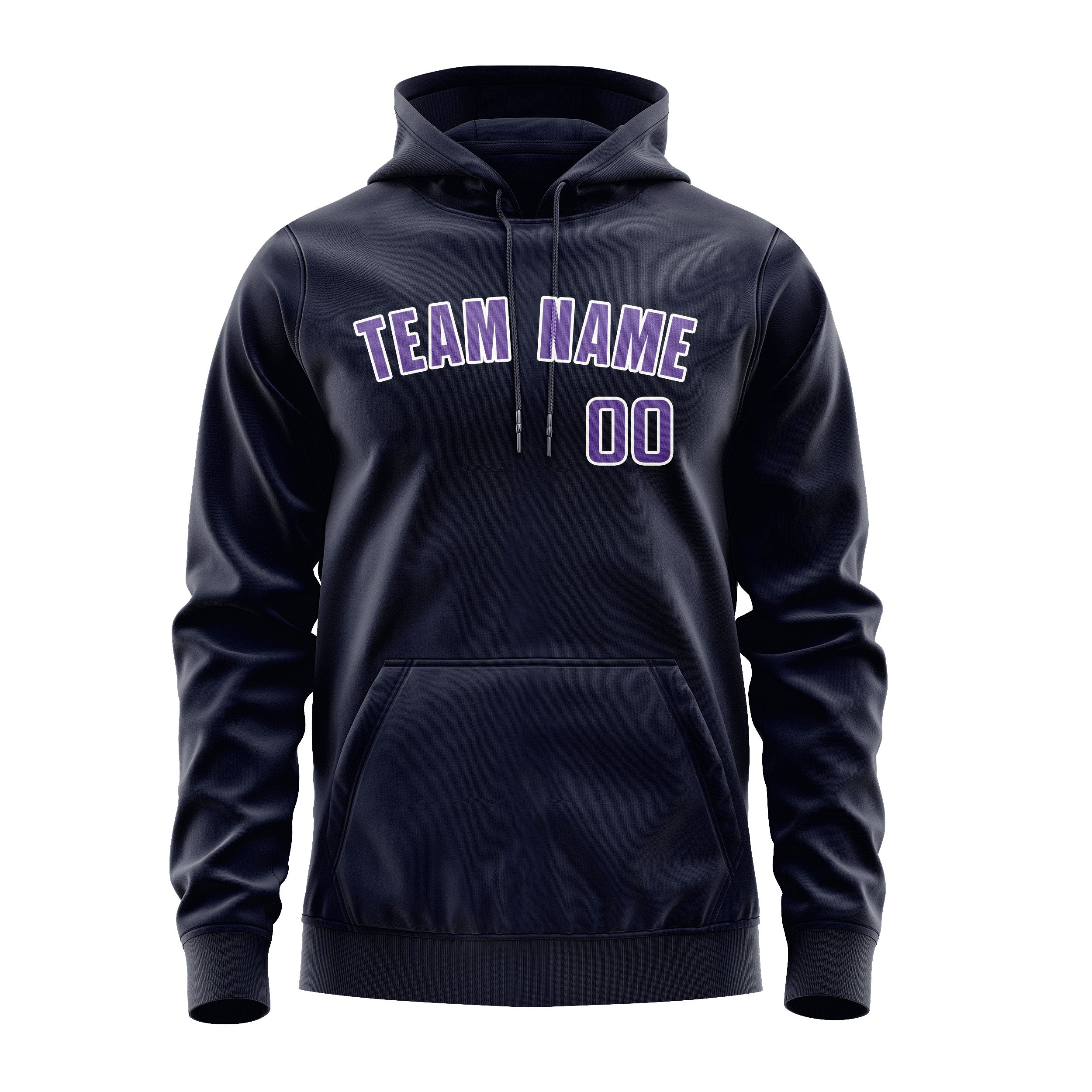 Custom Navy Light Purple Hoodie