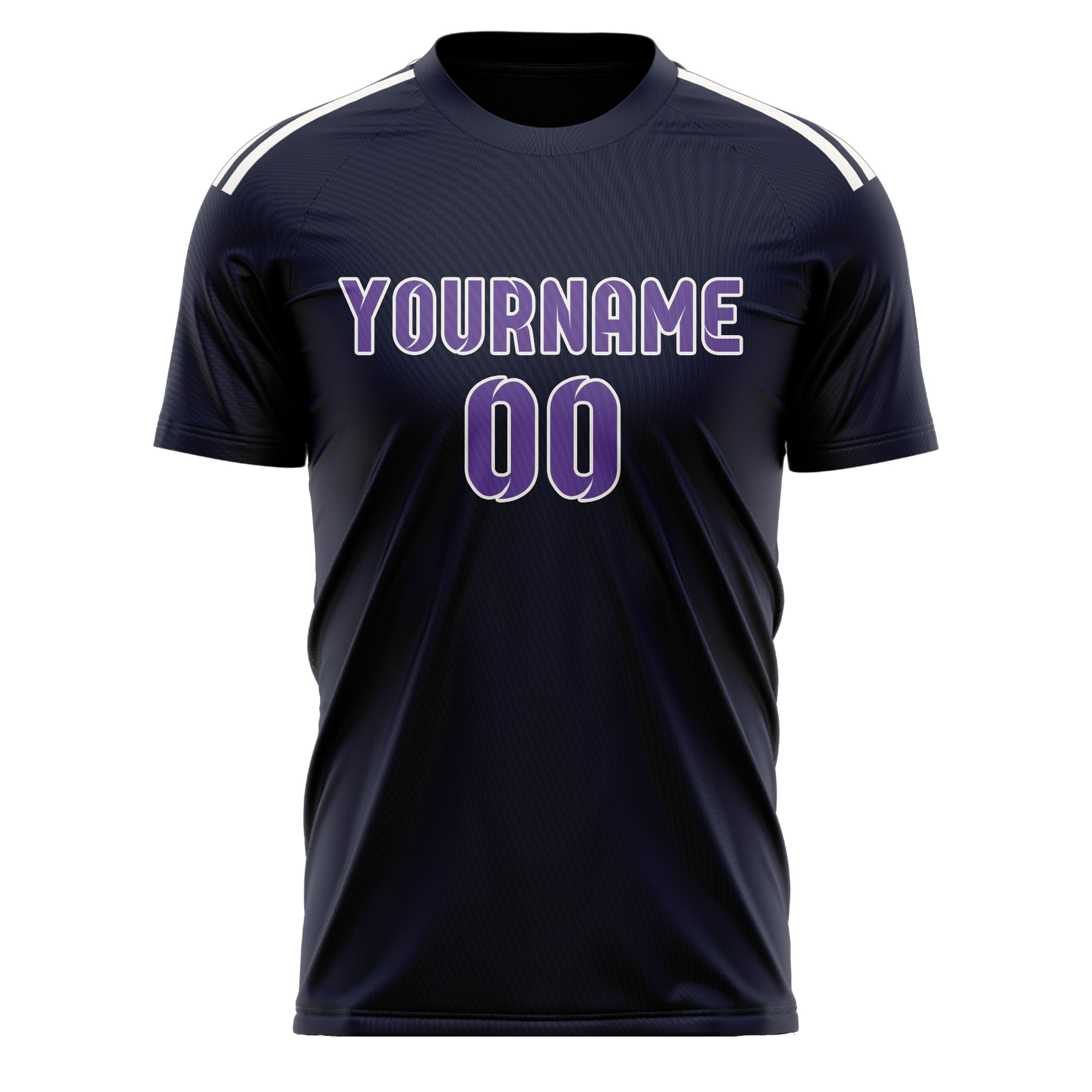 Custom Navy Light Purple Soccer Jersey