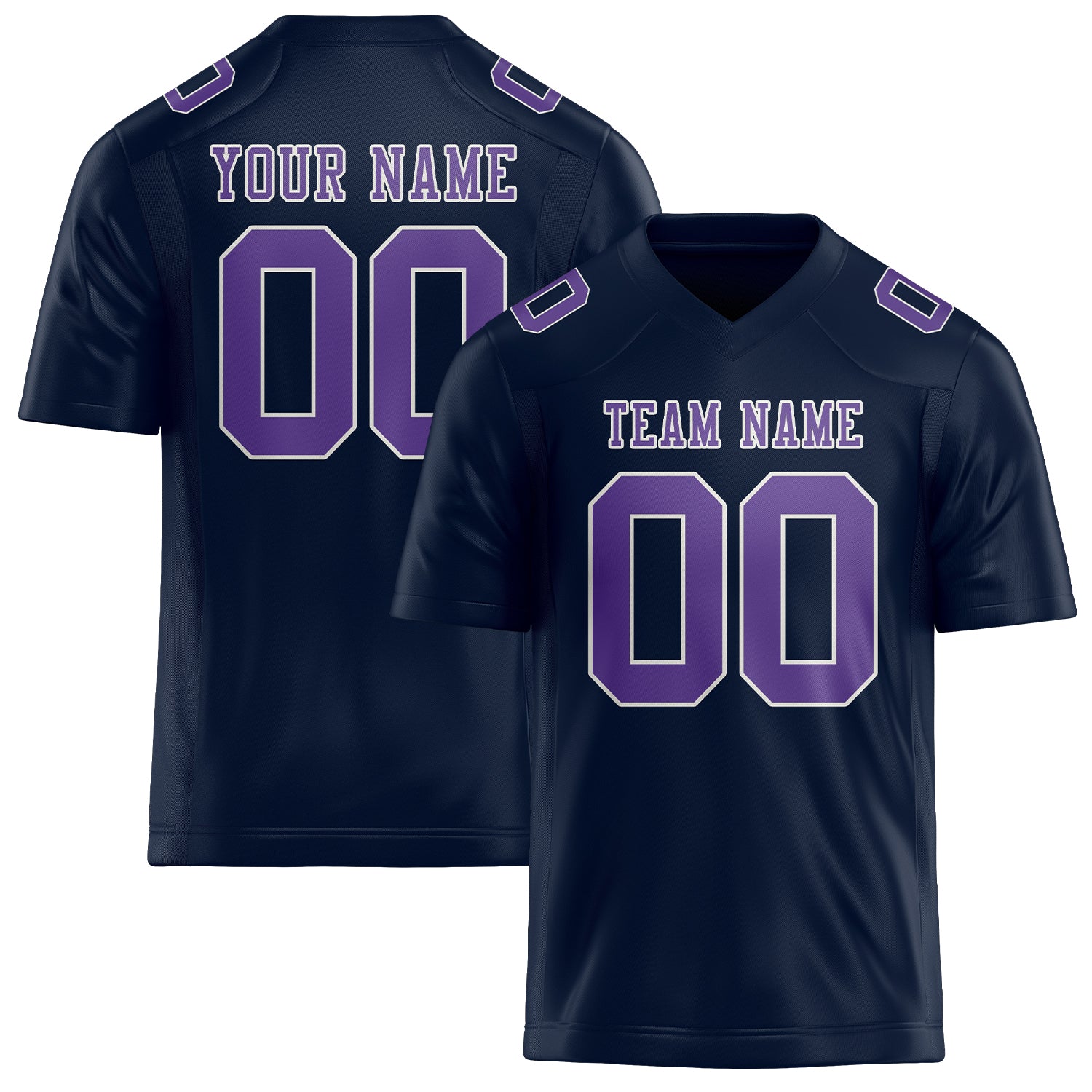 Custom Navy Light Purple Football Jersey