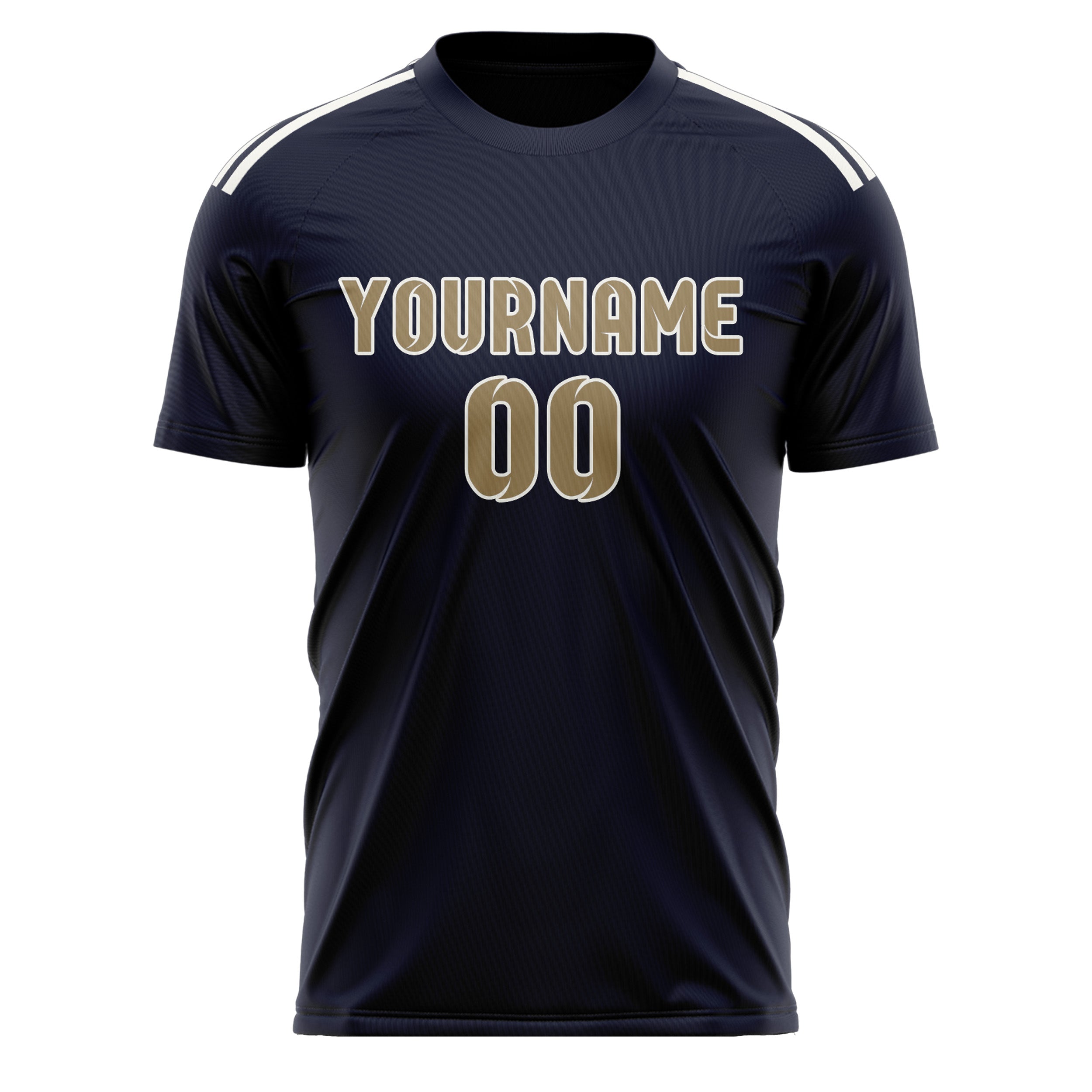 Custom Navy Light Khaki Soccer Jersey