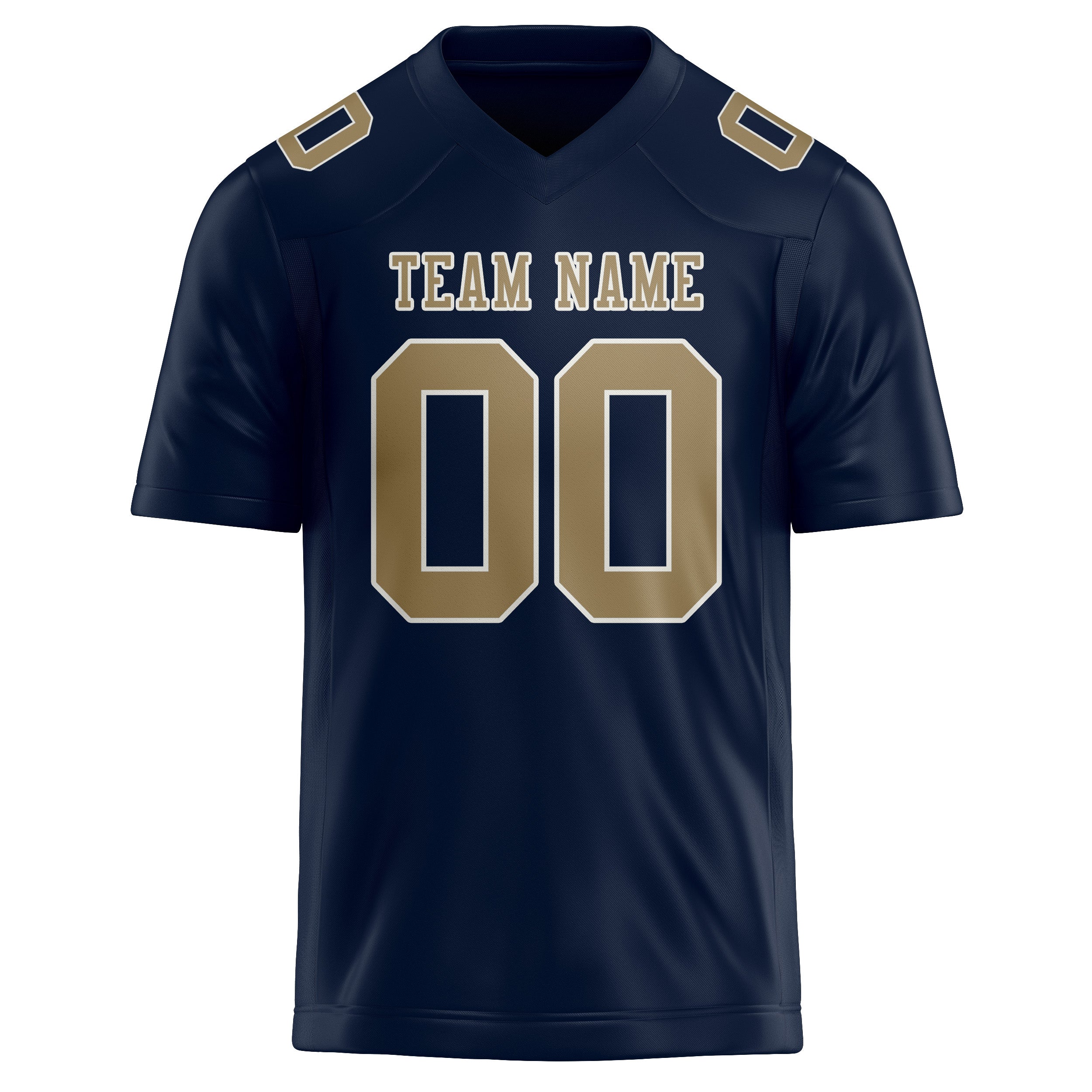 Custom Navy Light Khaki Football Jersey