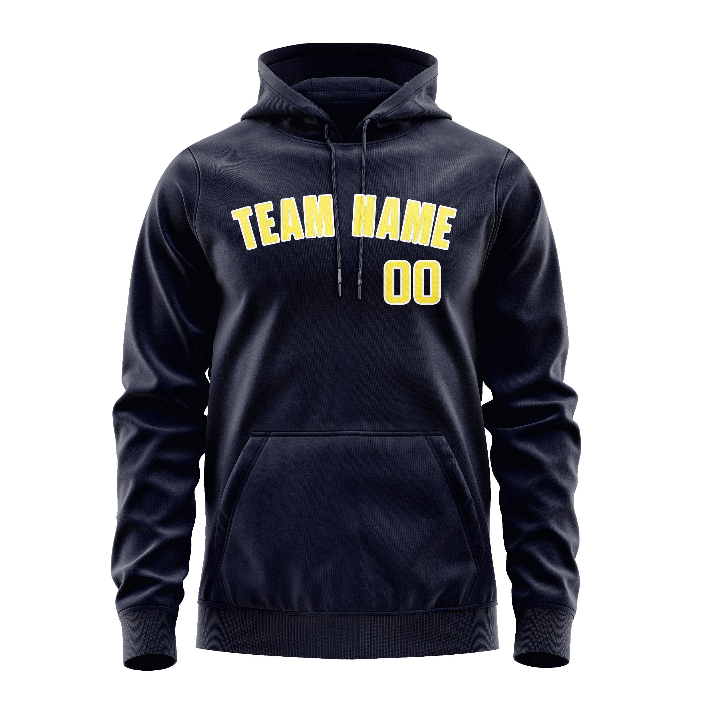 Custom Navy Light Yellow Hoodie