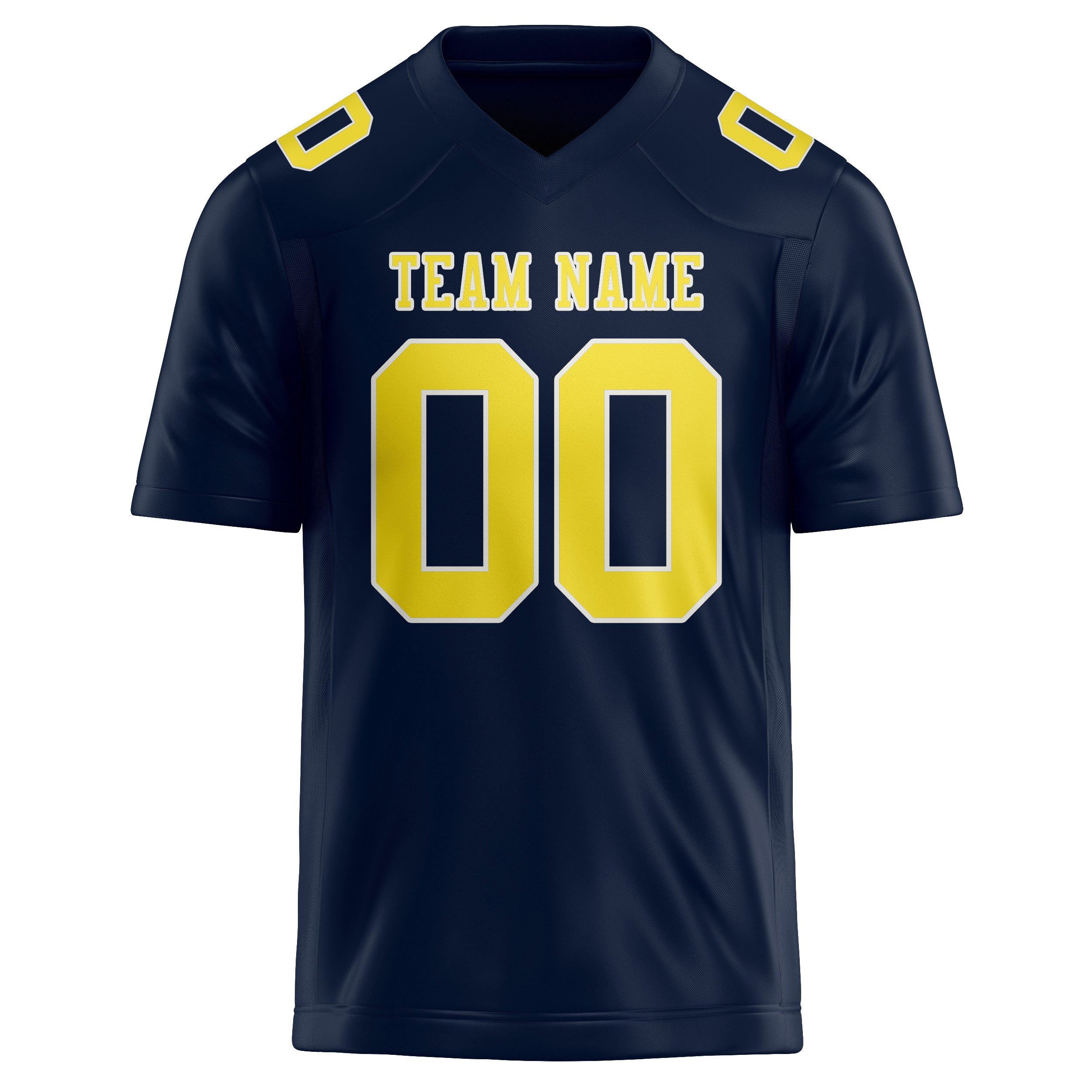 Custom Navy Light Yellow Football Jersey