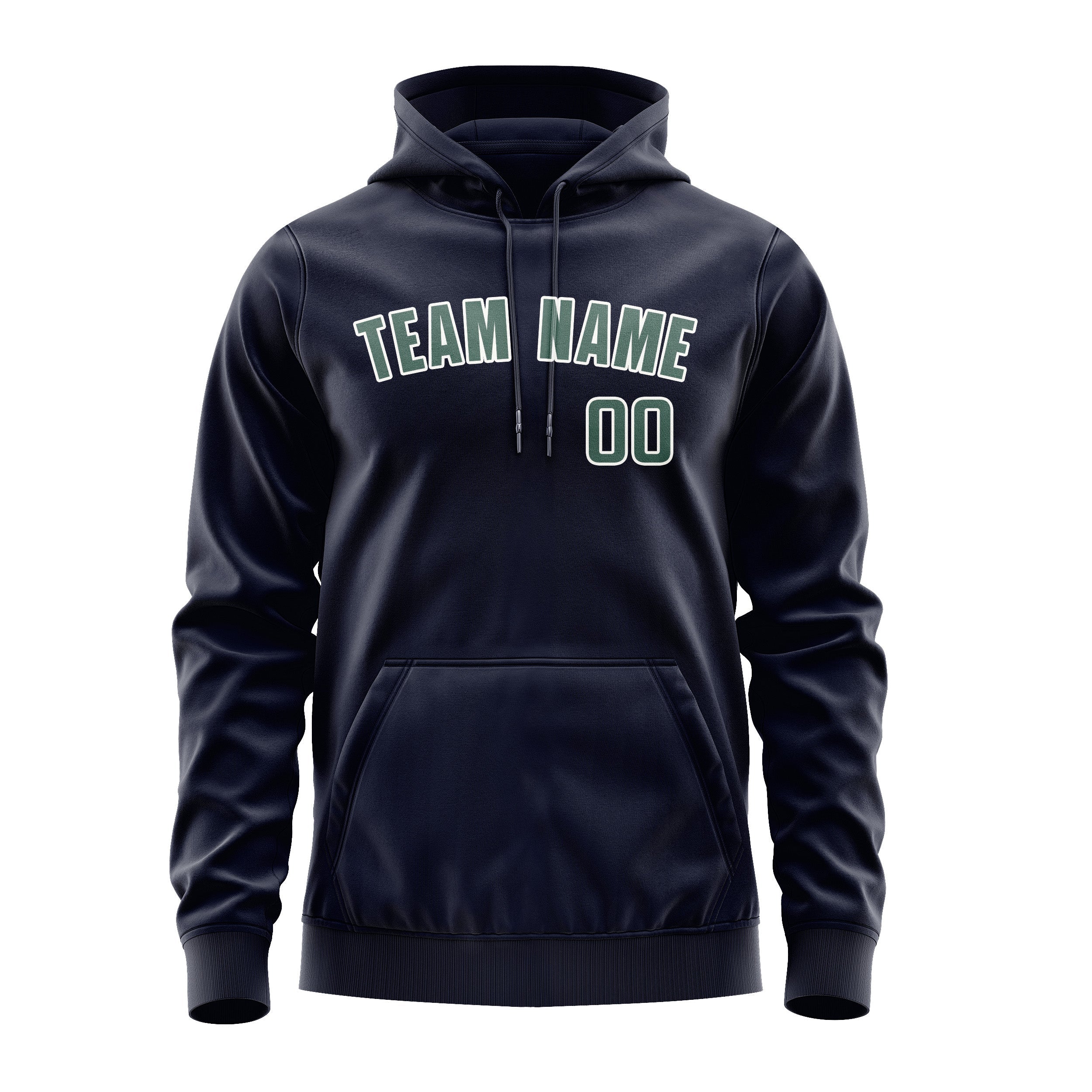 Custom Navy Blue Green Hoodie