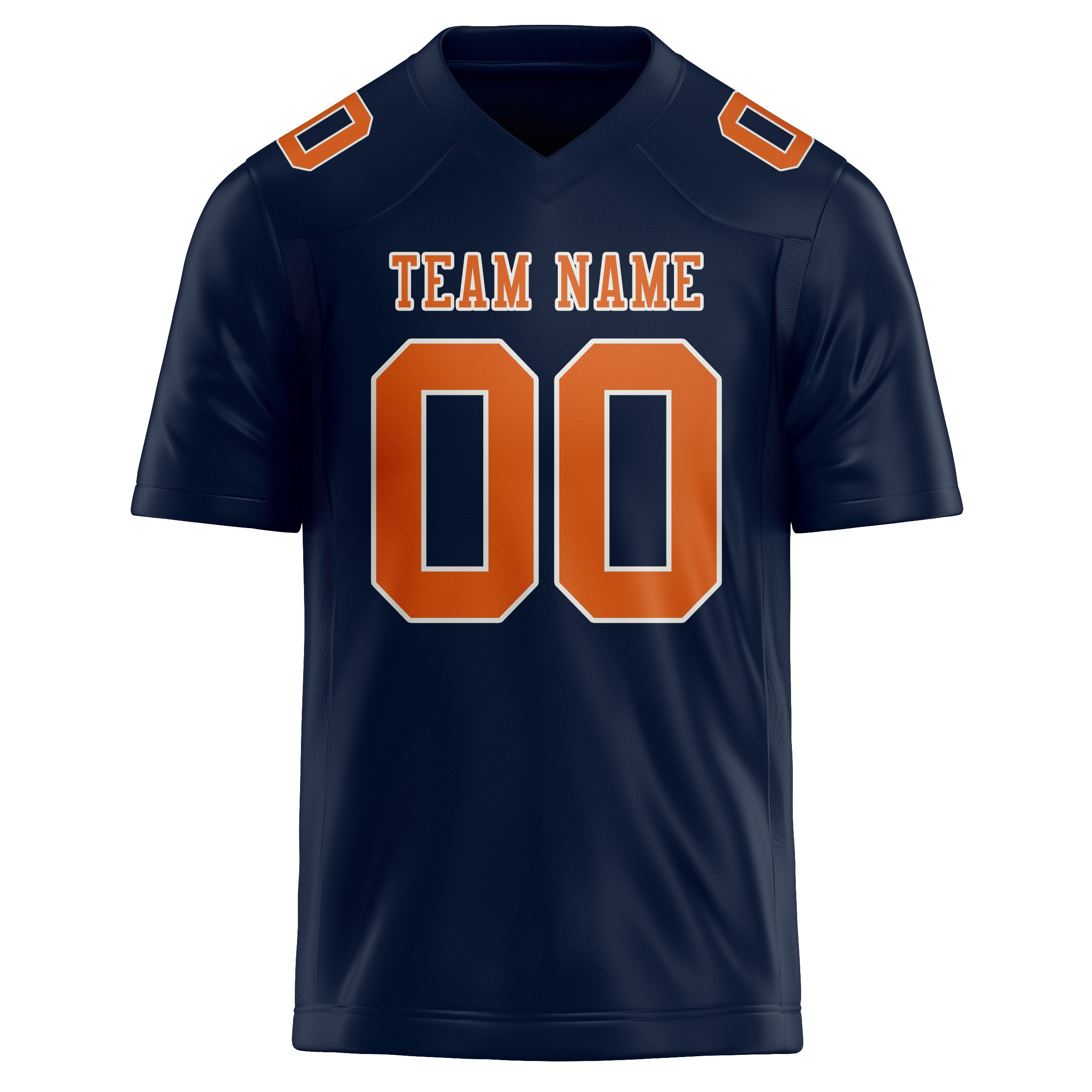 Custom Navy Orange Football Jersey