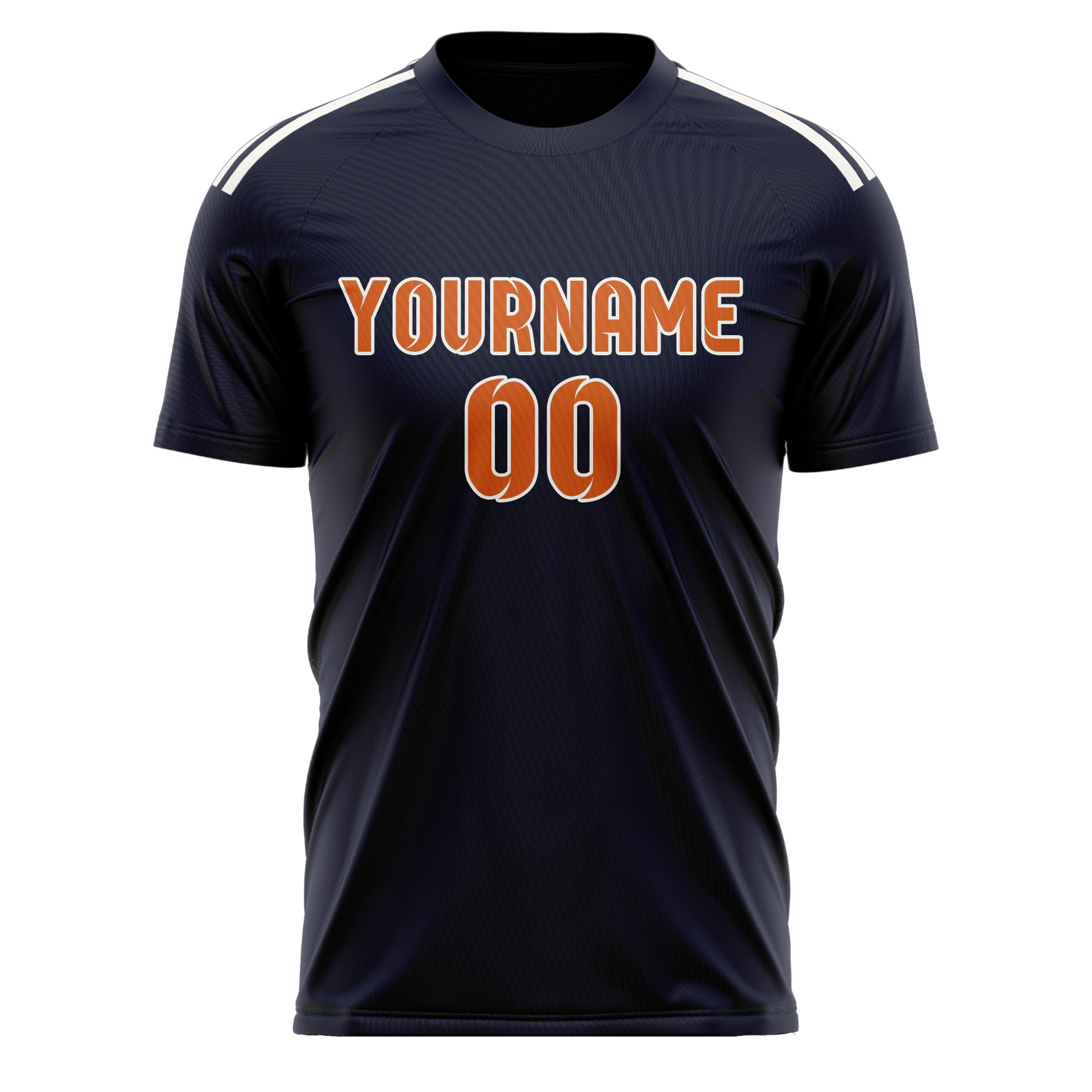 Custom Navy Orange Soccer Jersey