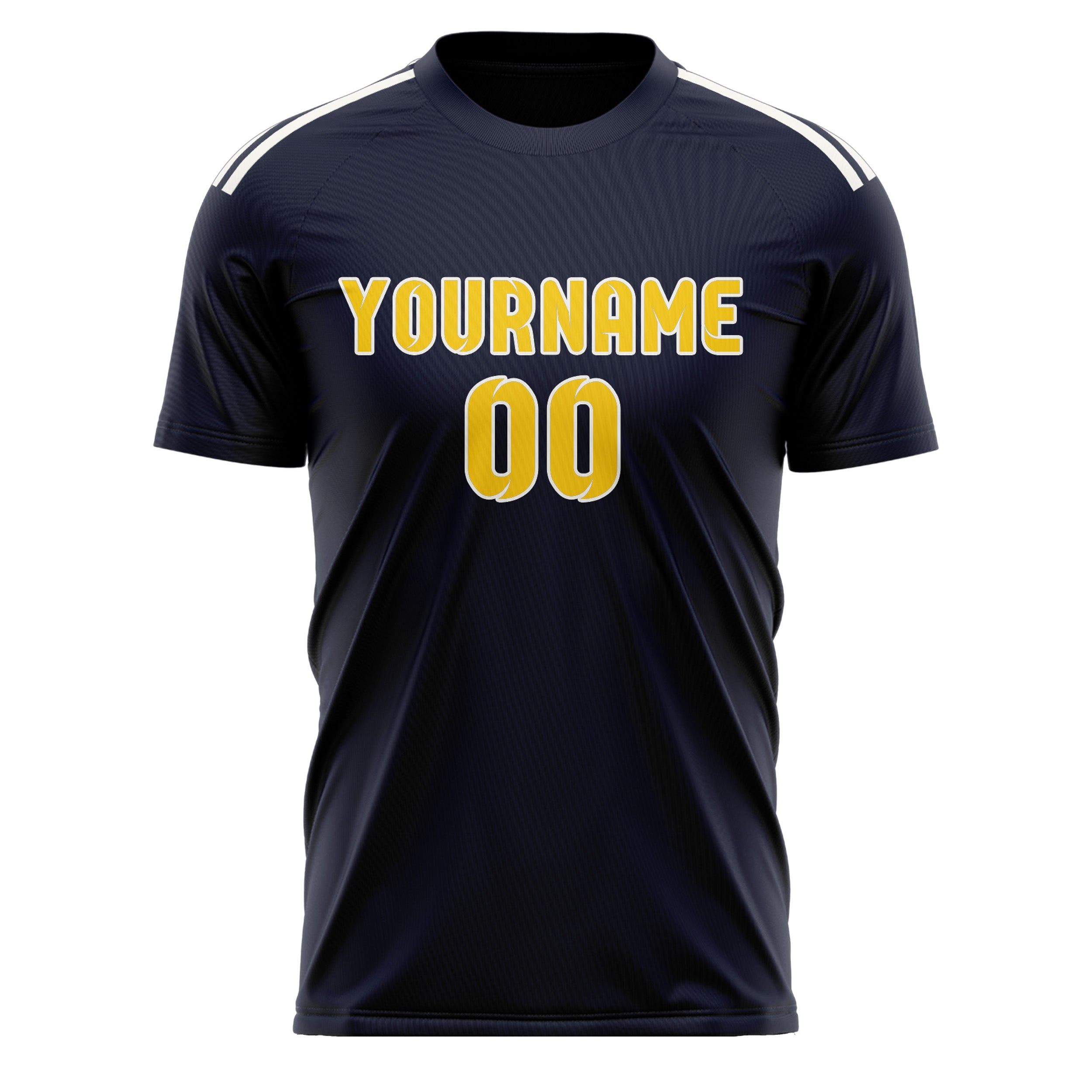 Custom Navy Gold Soccer Jersey