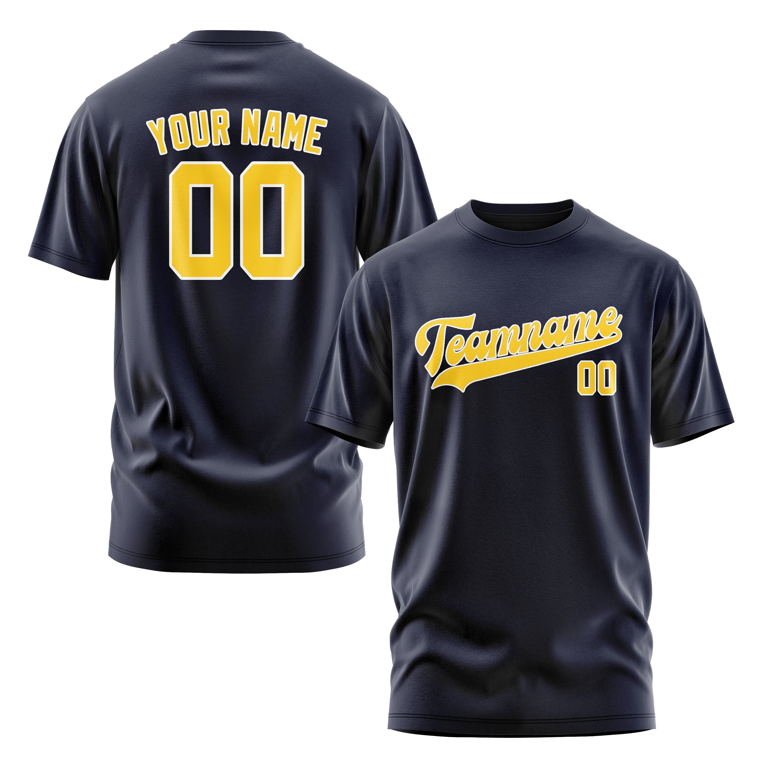 Custom Navy Gold T-Shirt