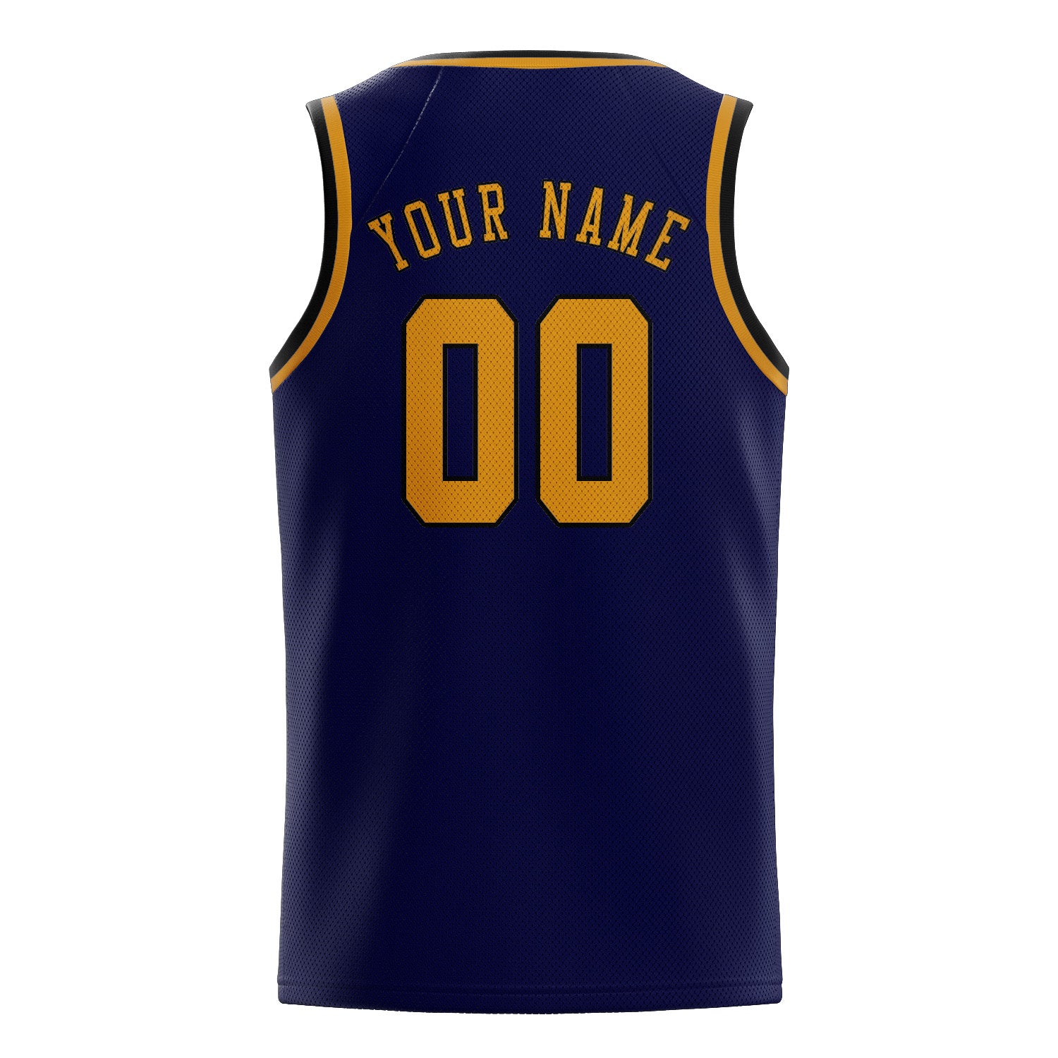 Custom Navy Yellow Basketball Jersey