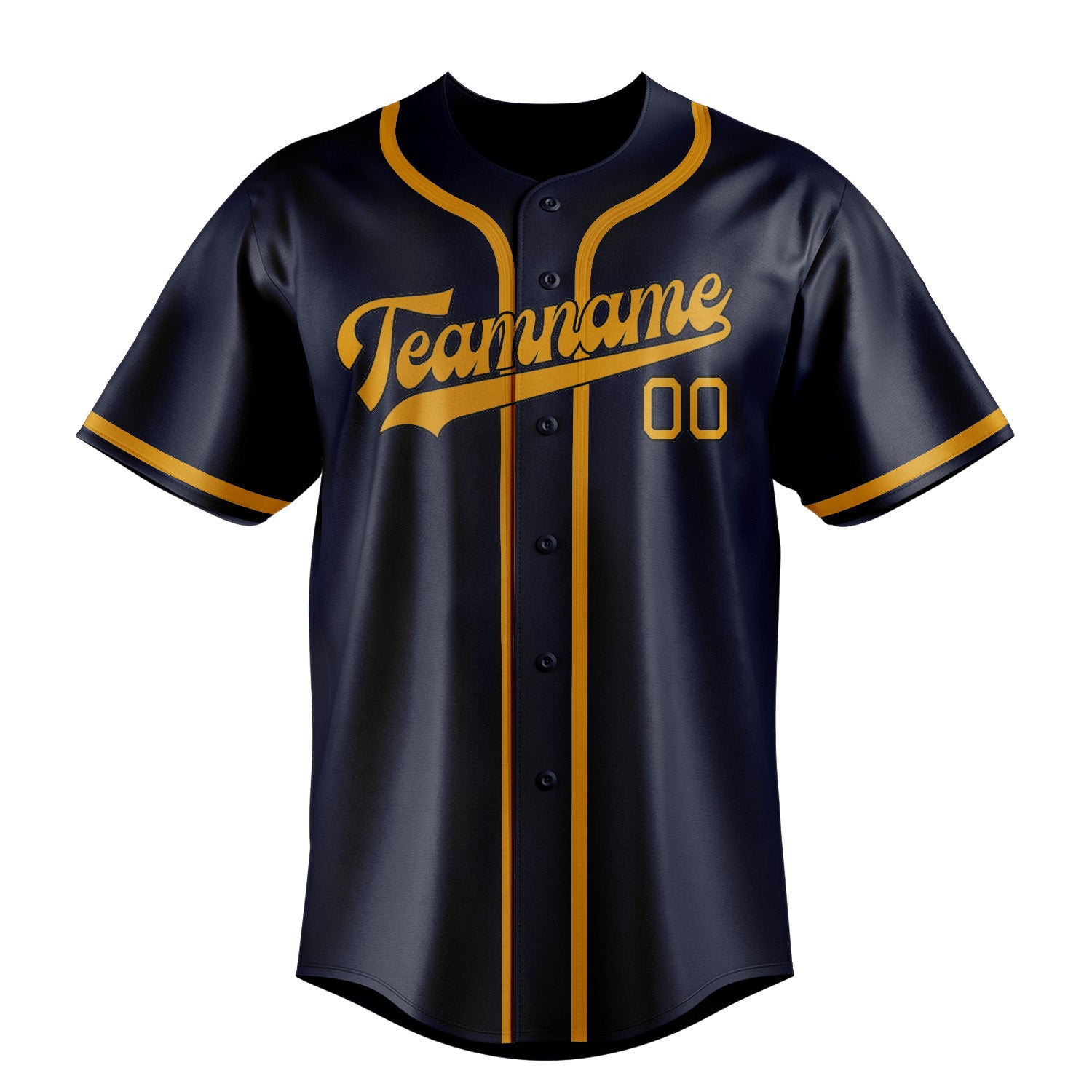 Custom Navy Yellow Baseball Jersey