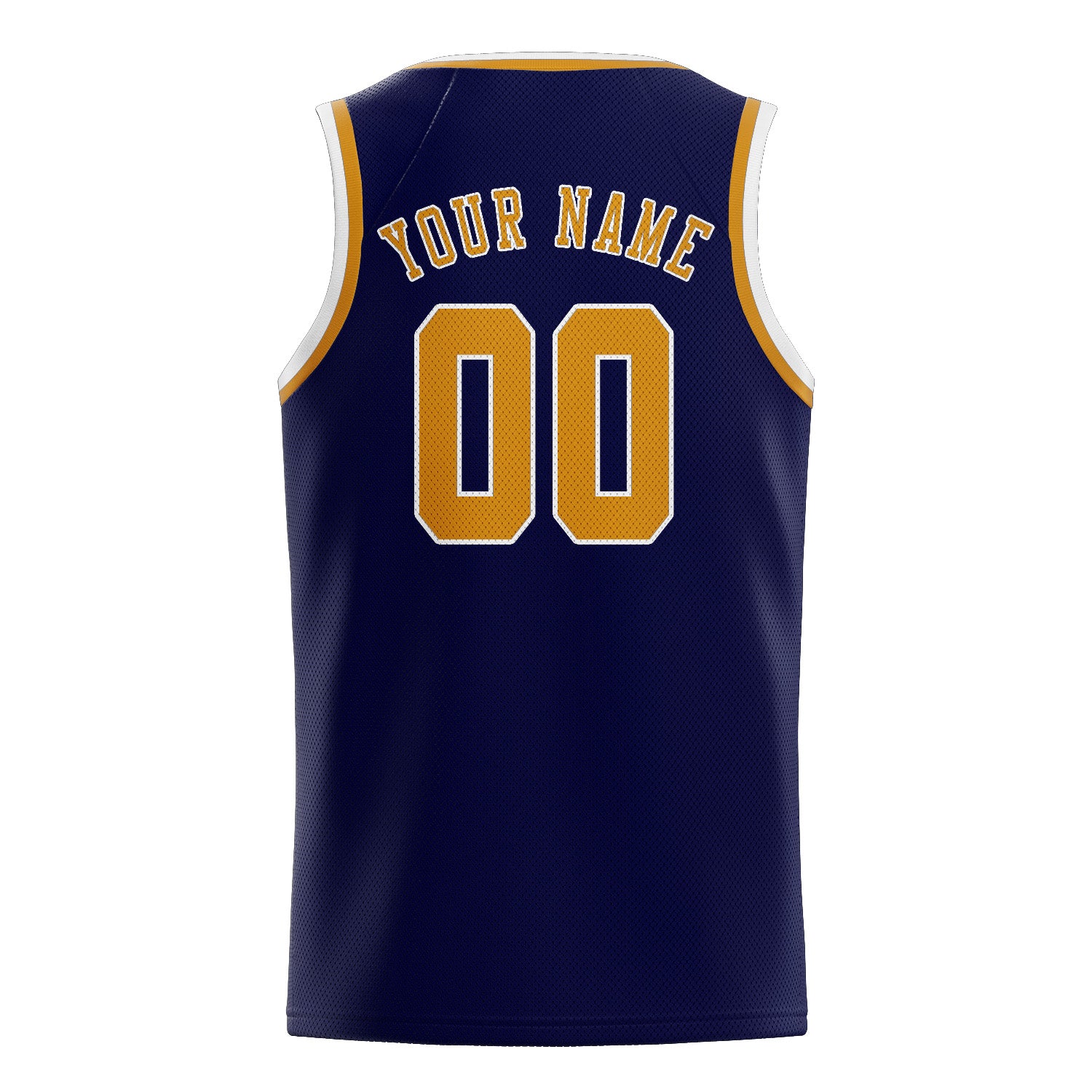 Custom Navy Yellow Basketball Jersey
