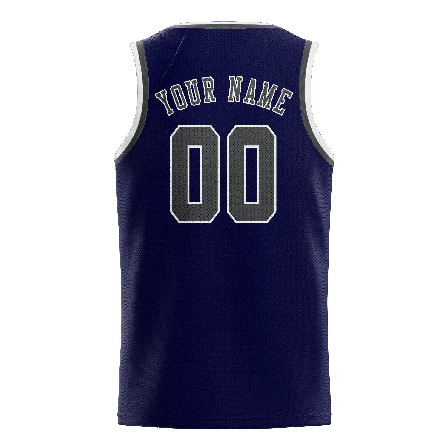 Custom Navy Dark Grey Basketball Jersey
