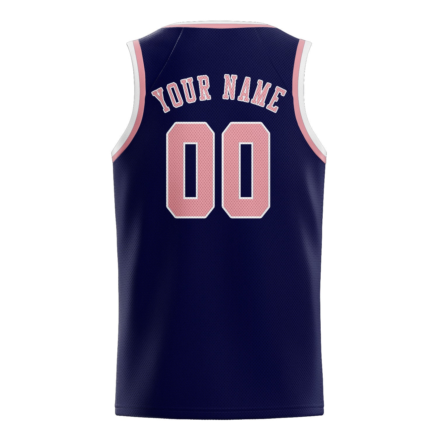 Custom Navy Light Pink Basketball Jersey