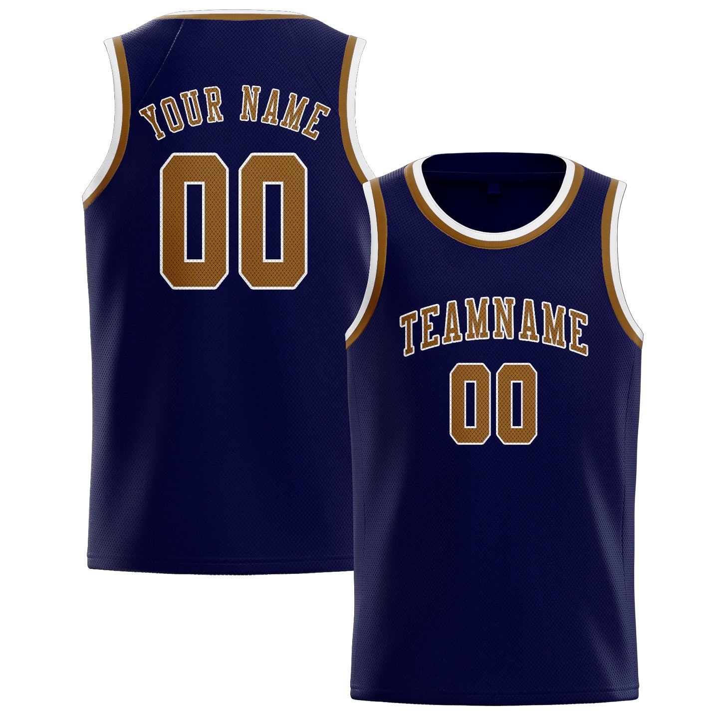 Custom Navy Khaki Basketball Jersey