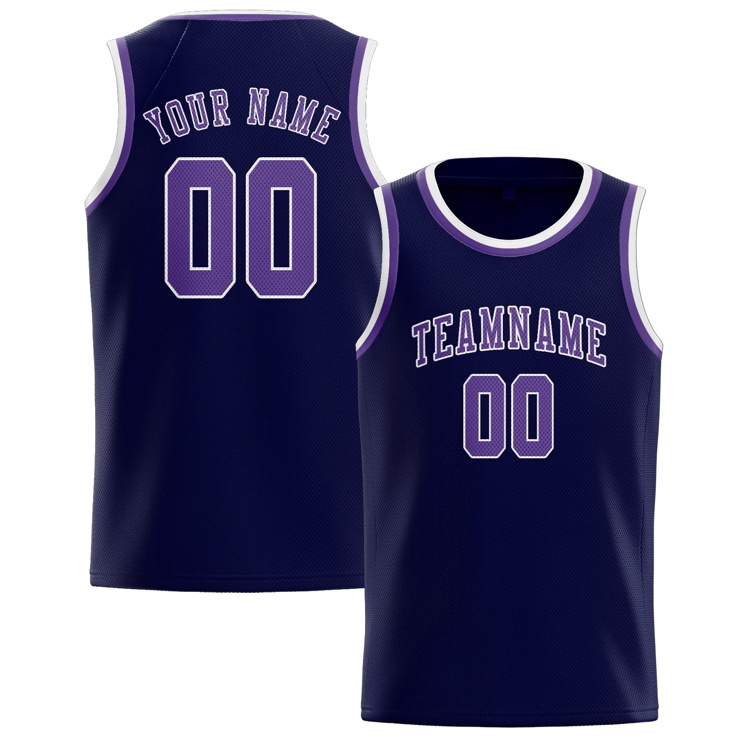 Custom Navy Light Purple Basketball Jersey