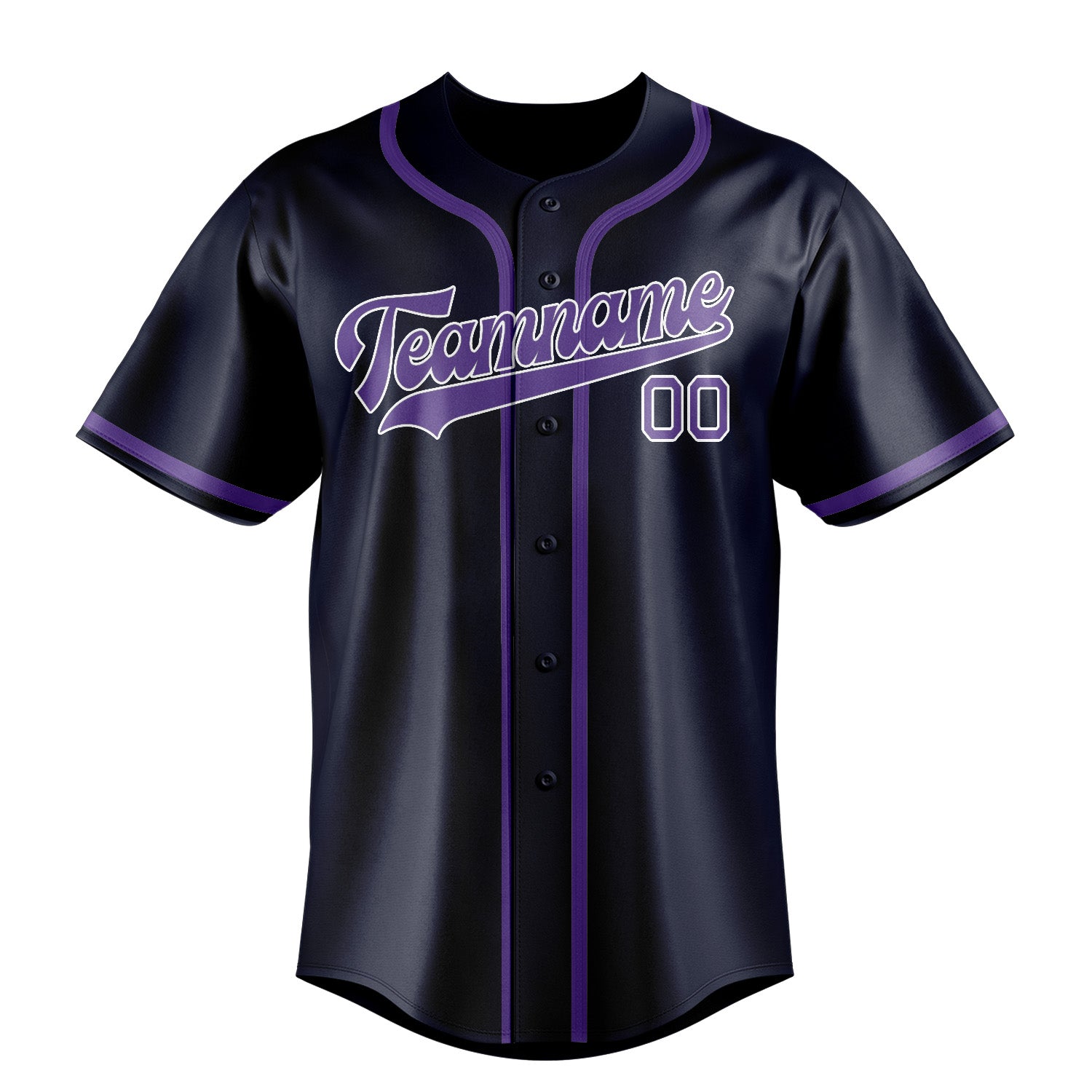 Custom Navy Light Purple Baseball Jersey