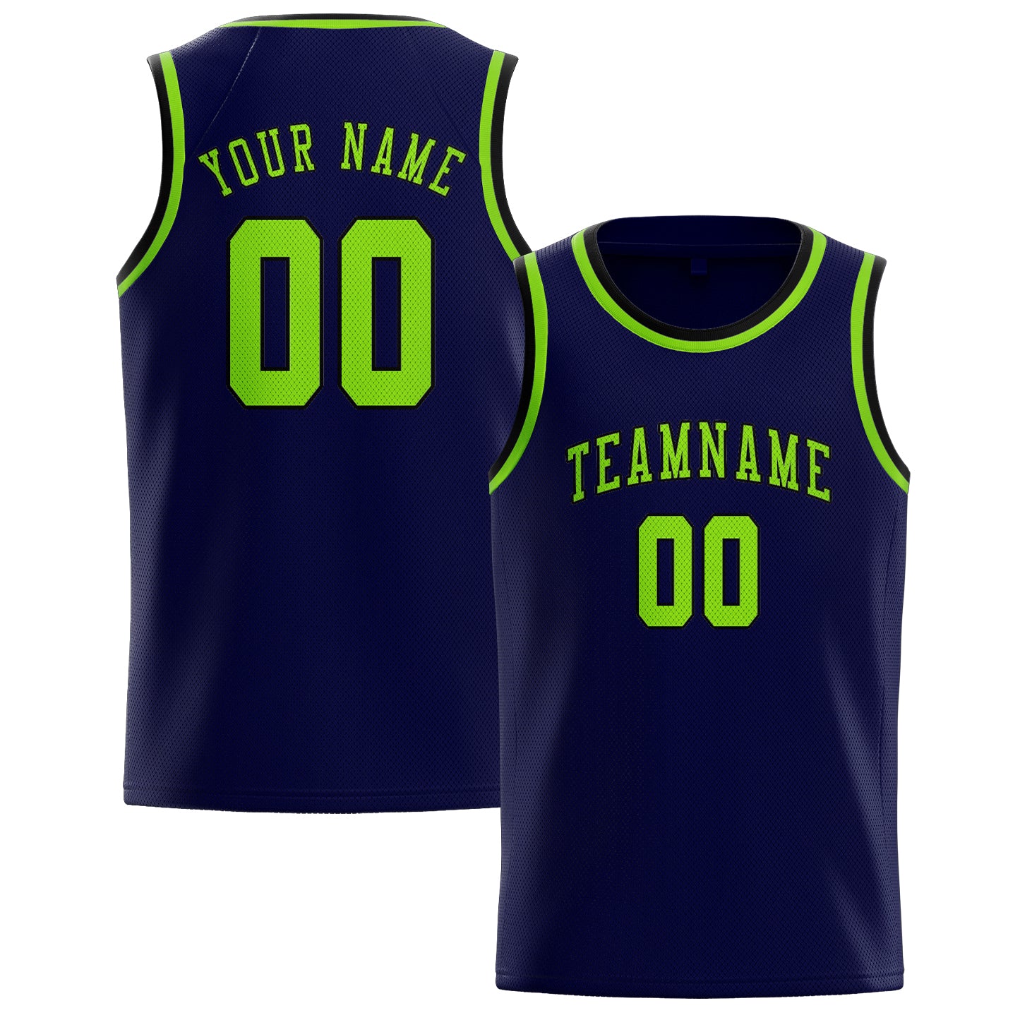 Custom Navy Emerald Green Basketball Jersey