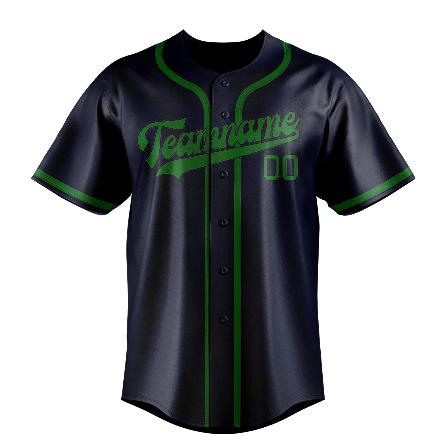 Custom Navy Emerald Green Baseball Jersey