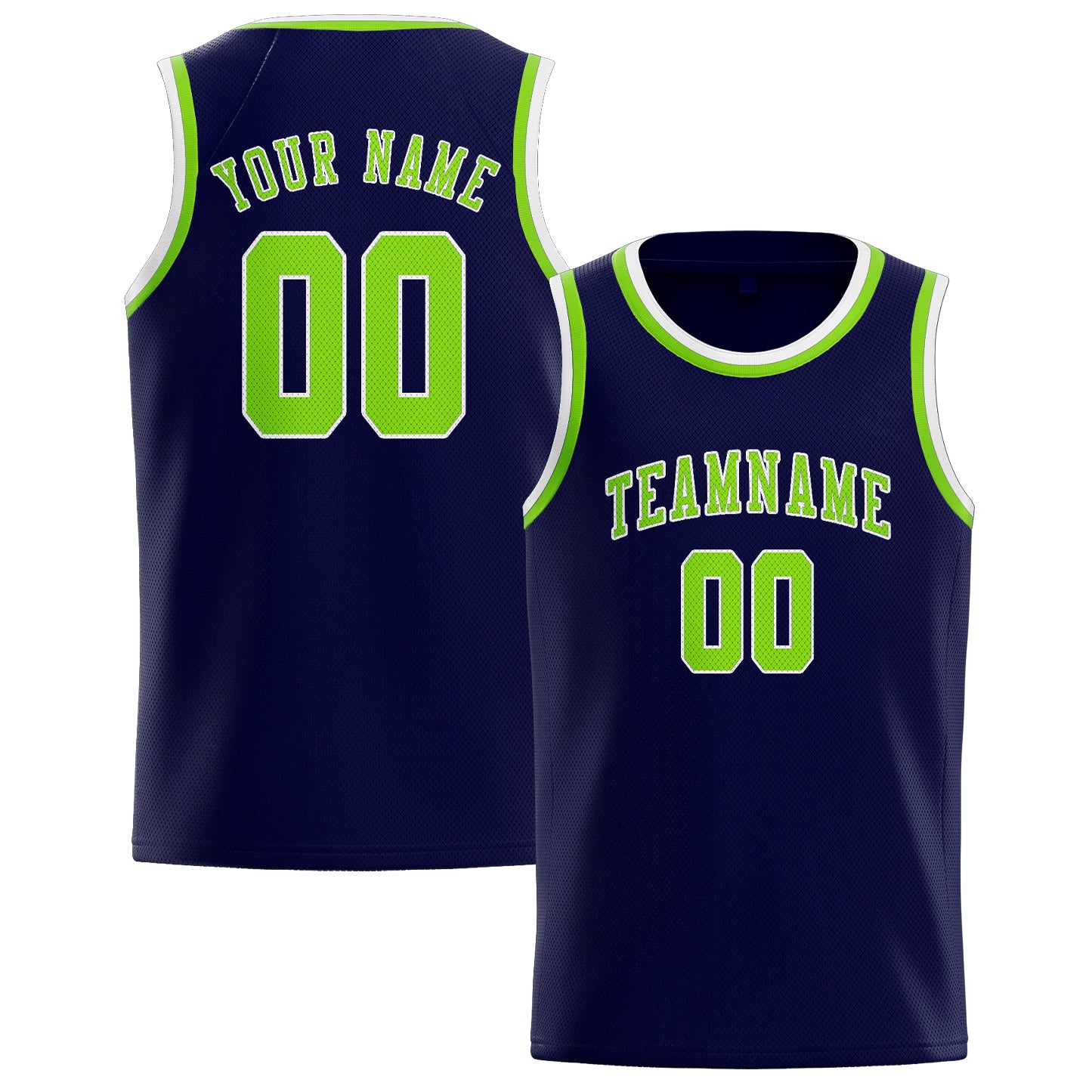 Custom Navy Emerald Green Basketball Jersey