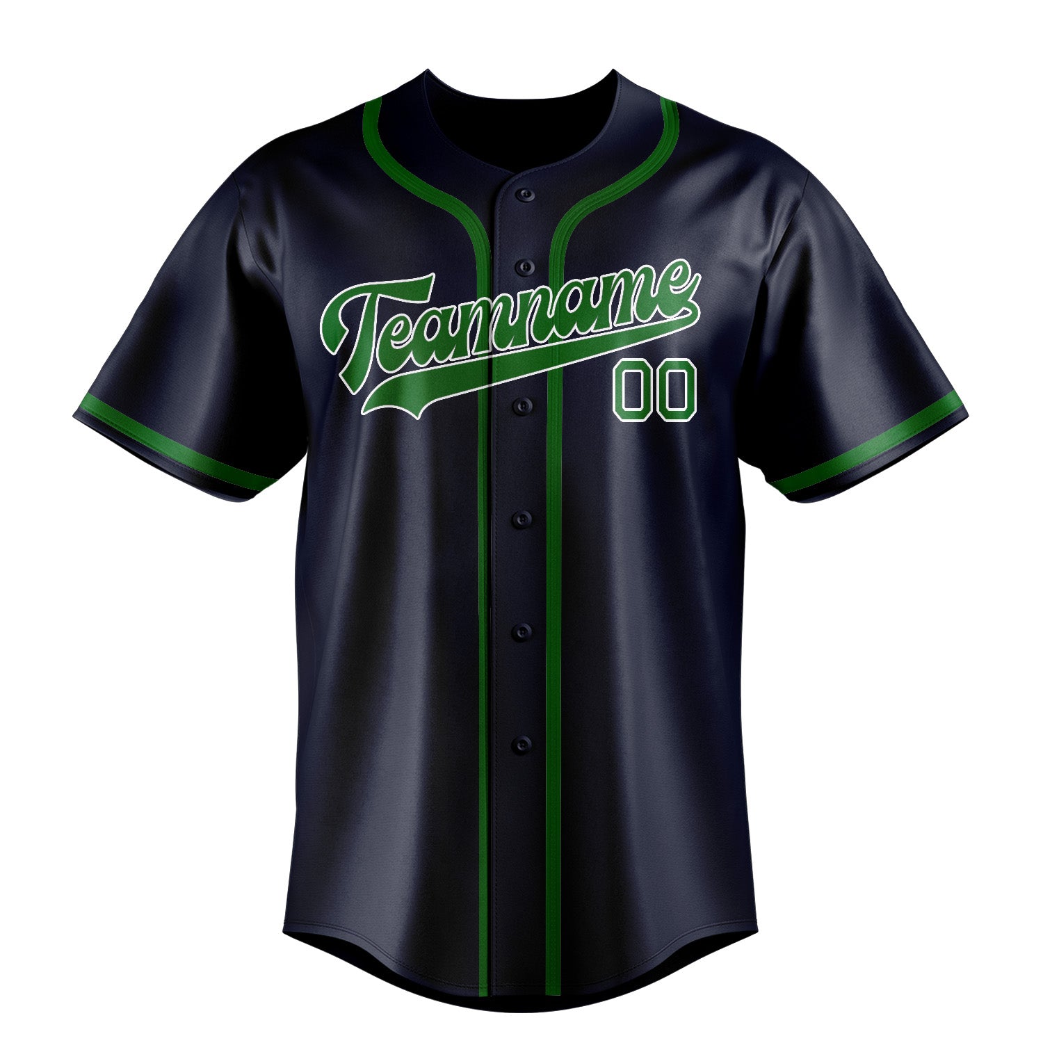 Custom Navy Emerald Green Baseball Jersey
