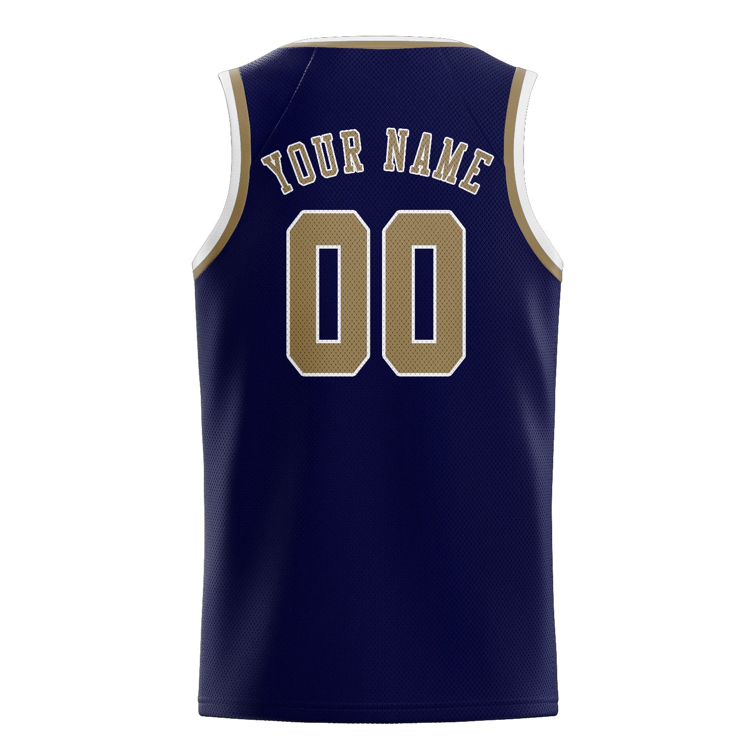 Custom Navy Light Khaki Basketball Jersey