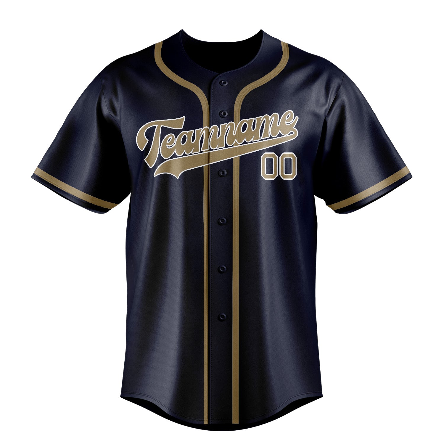 Custom Navy Light Khaki Baseball Jersey